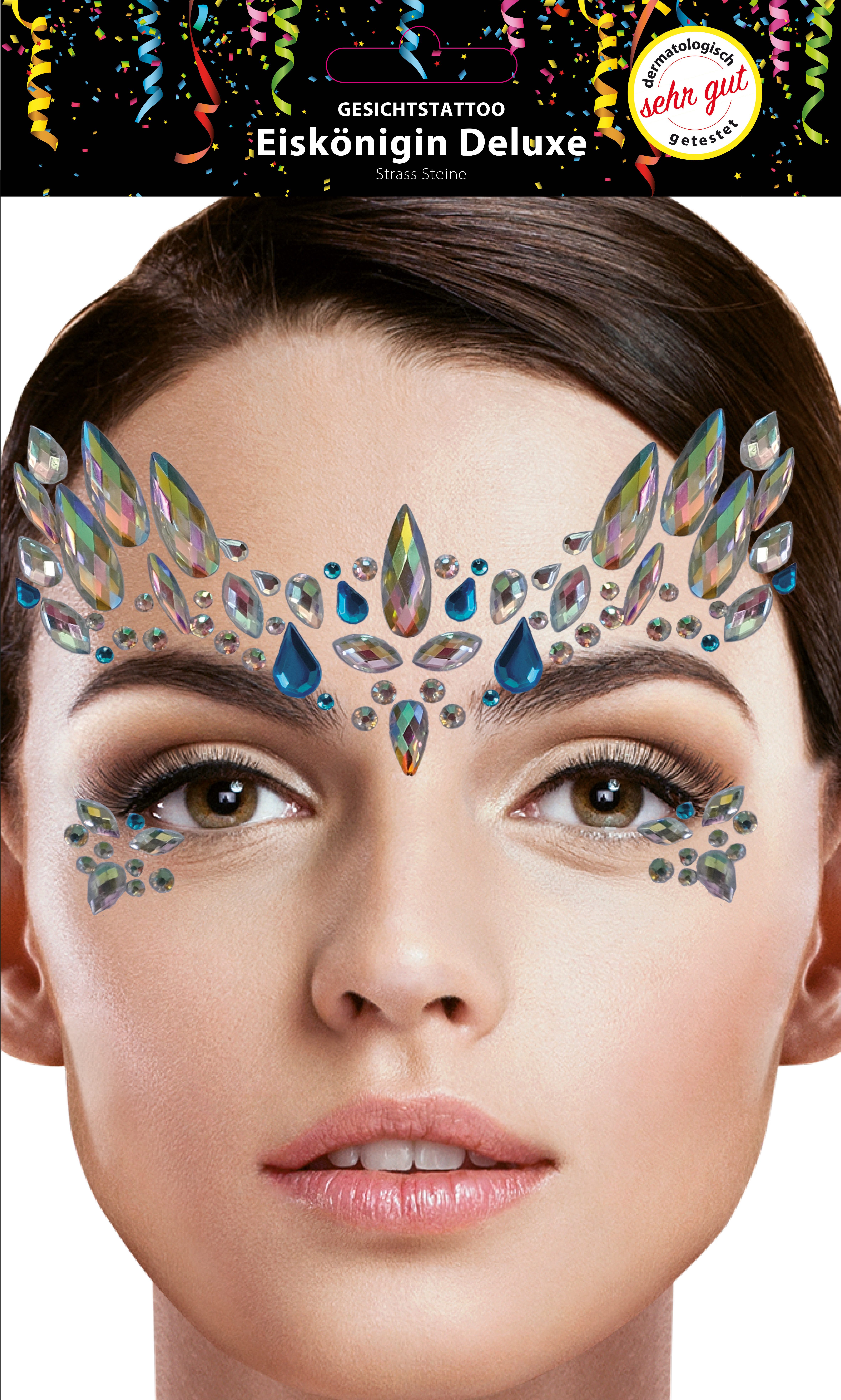 Bock-op-Kölle Strass-Tattoo Bock op Kölle Gesichts Tattoo Deluxe verschiedene Motive