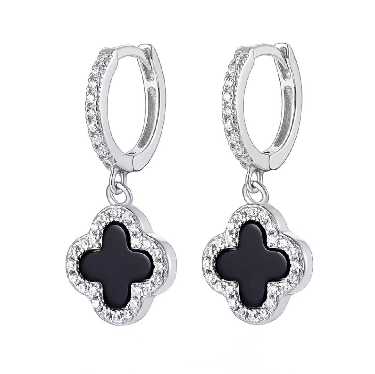 Paar Creolen Glücksbringer Creolen Ohrringe aus 925 Sterling Silber