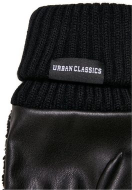 URBAN CLASSICS Baumwollhandschuhe Urban Classics Unisex Sherpa Synthetic Leather Gloves