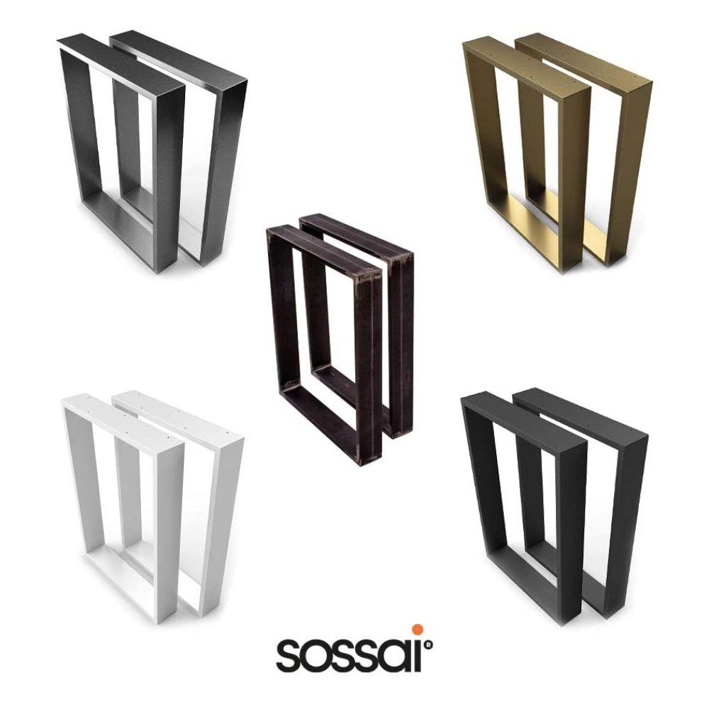 sossai® Tischgestell XXL Stahl Tischkufen Rahmen: (2-St), x 50-70cm in Gold 72cm Breit 100mm