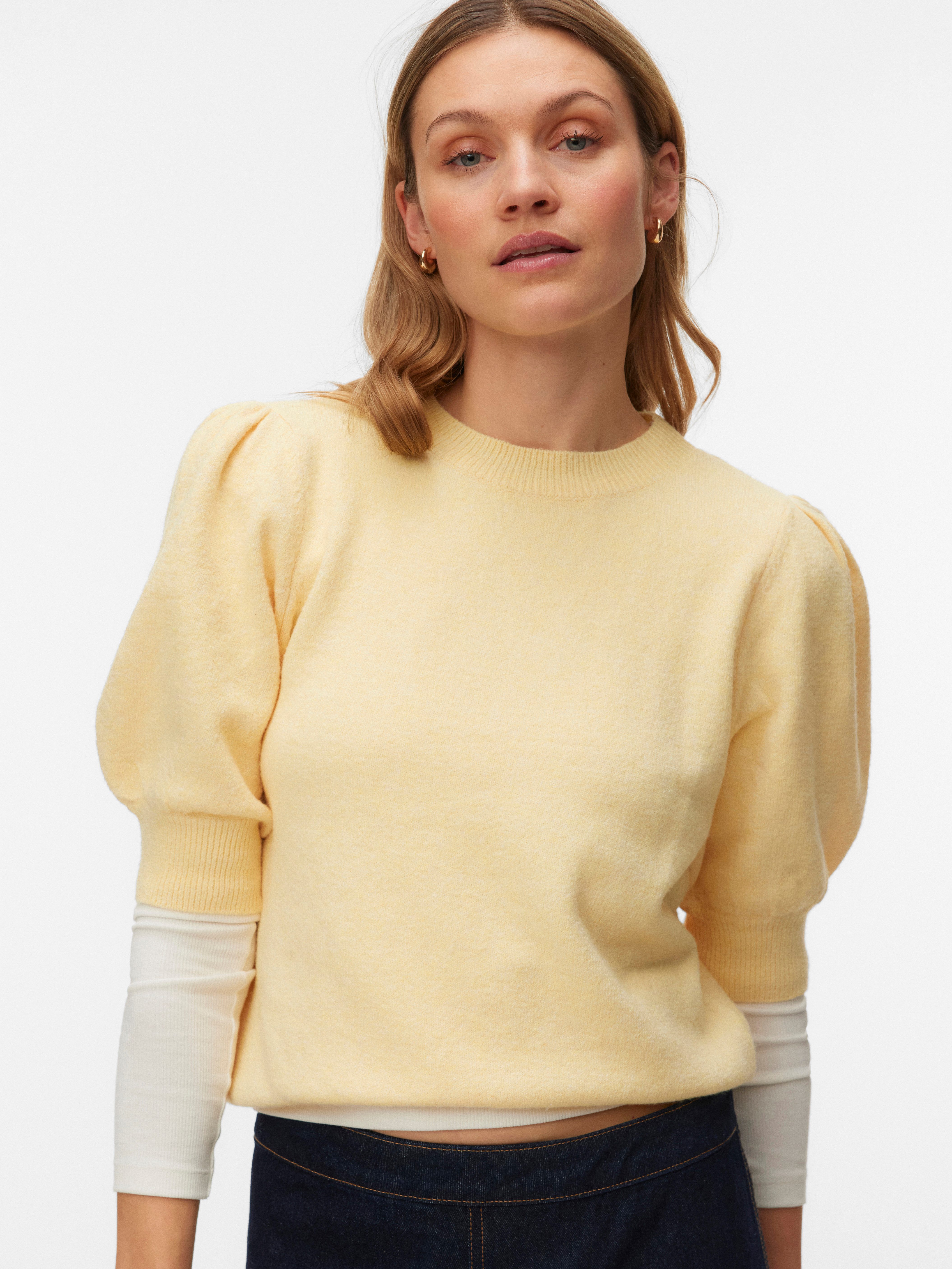 Vero Moda Rundhalspullover VMDOFFY 2/4 O-NECK PULLOVER GA NOOS mit kurzen P günstig online kaufen