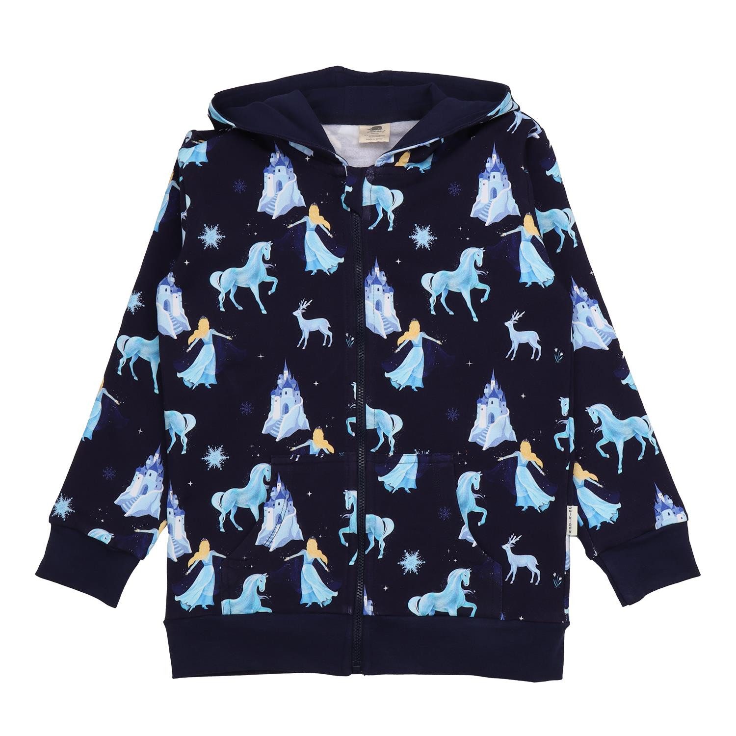 Sweatjacke Walkiddy mit Prinzessinmoiv aus Bio Baumwolle