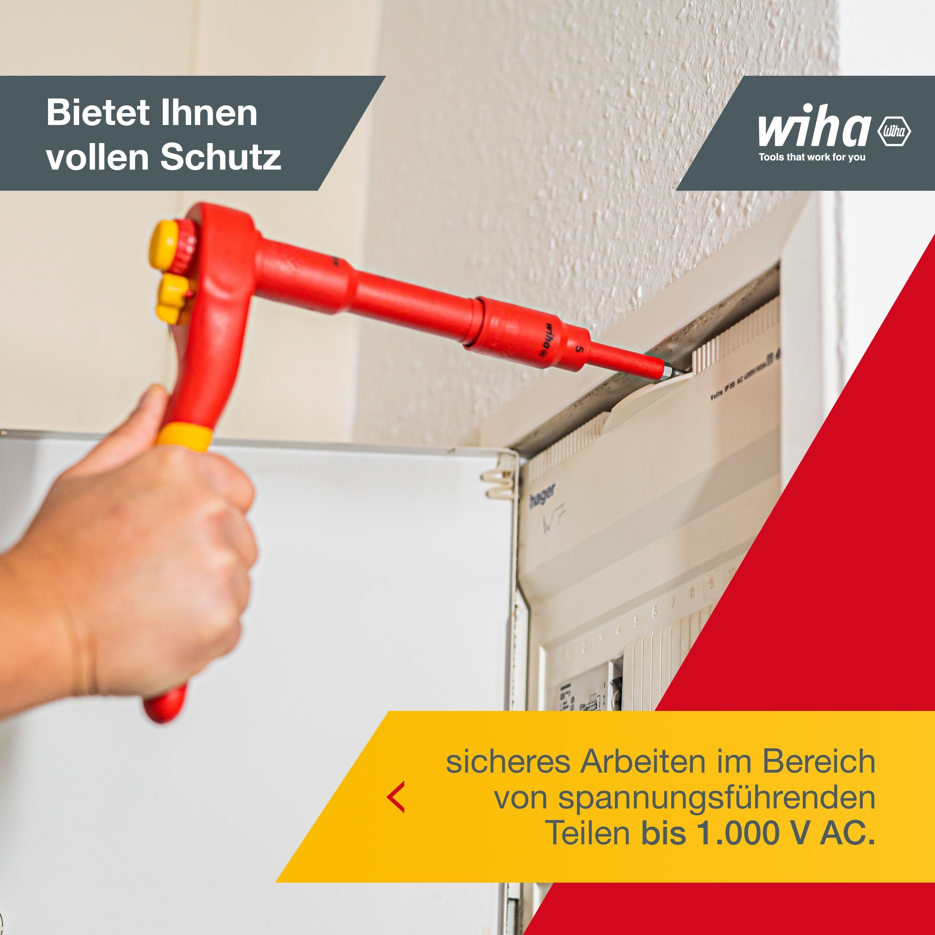 Wiha Ratschenringschlüssel (43023) - 21 tlg., Ratschenschlüssel Set, isoliert, 3/8", 21-teilig