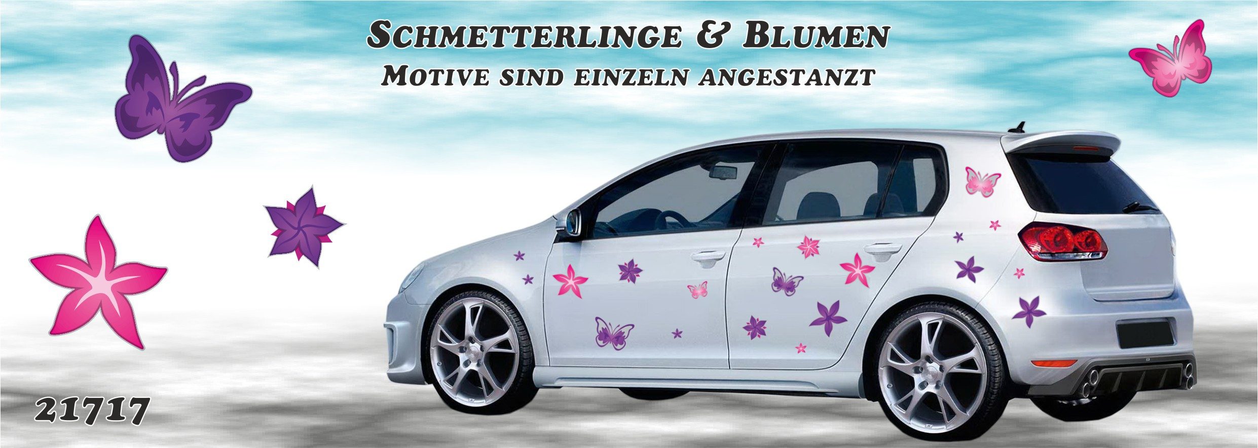 Hermann Schütz Aufkleber Aufkleber Schmetterlinge und Blumen 300 x 200 mm – Bild 3 von 5