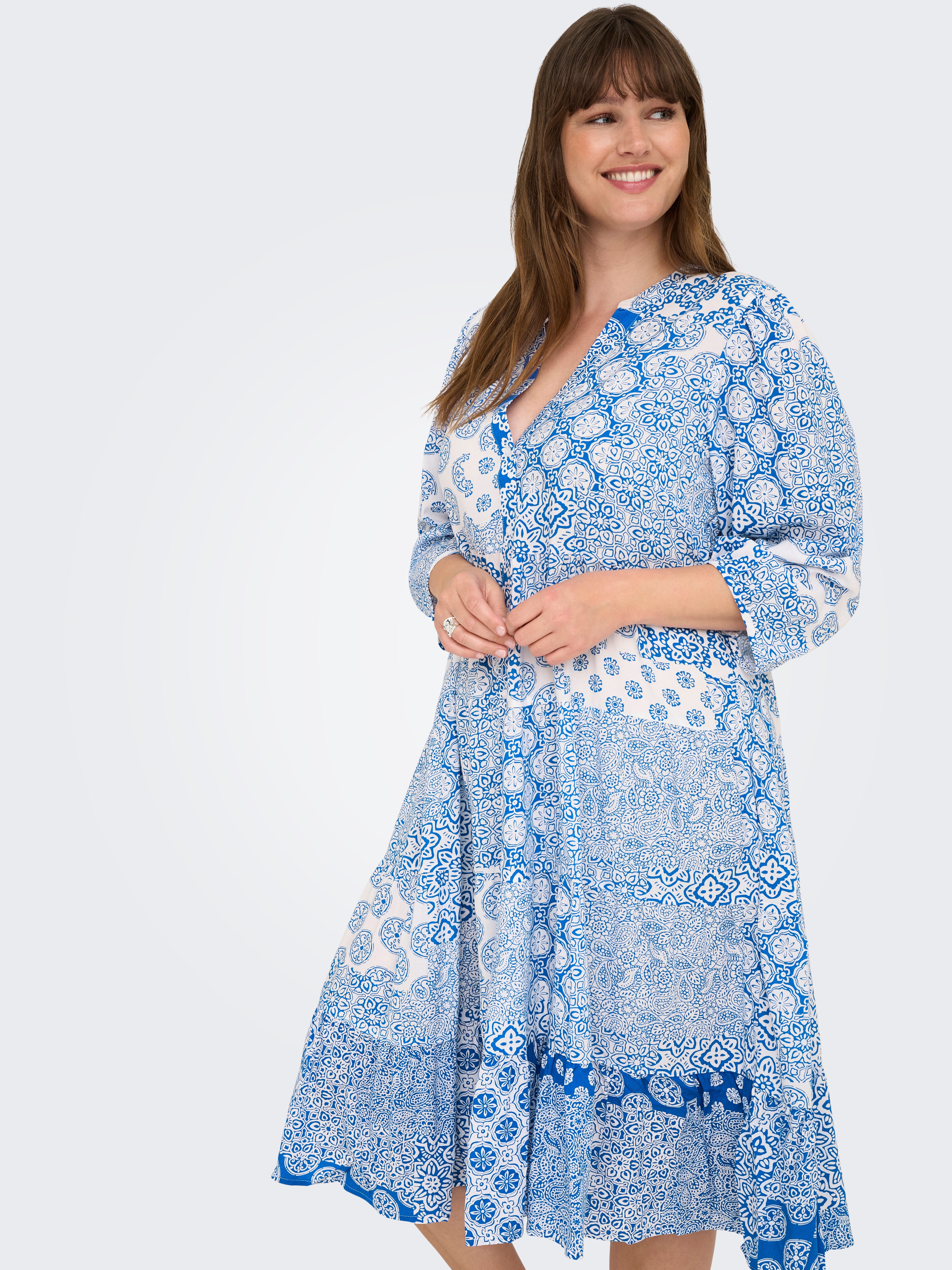 ONLY CARMAKOMA Tunikakleid CARMILANA 3/4 DRESS WVN NOOS Sommerkleid günstig online kaufen
