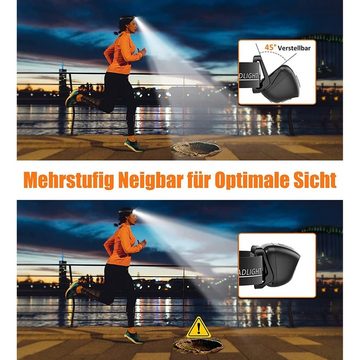 AUKUU LED Stirnlampe LED Stirnlampe LED Wiederaufladbar mit Bewegungssensor & 4 Lichtmodi, IPX6 Wasserdicht