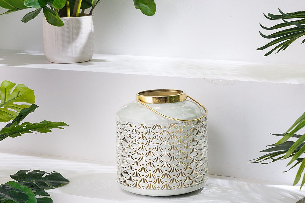 riess-ambiente Windlicht CANDLELIGHT 20cm pastell-grün (Einzelartikel, 1 St), orientalischer Teelichthalter · Metall · Deko-Laterne · Design