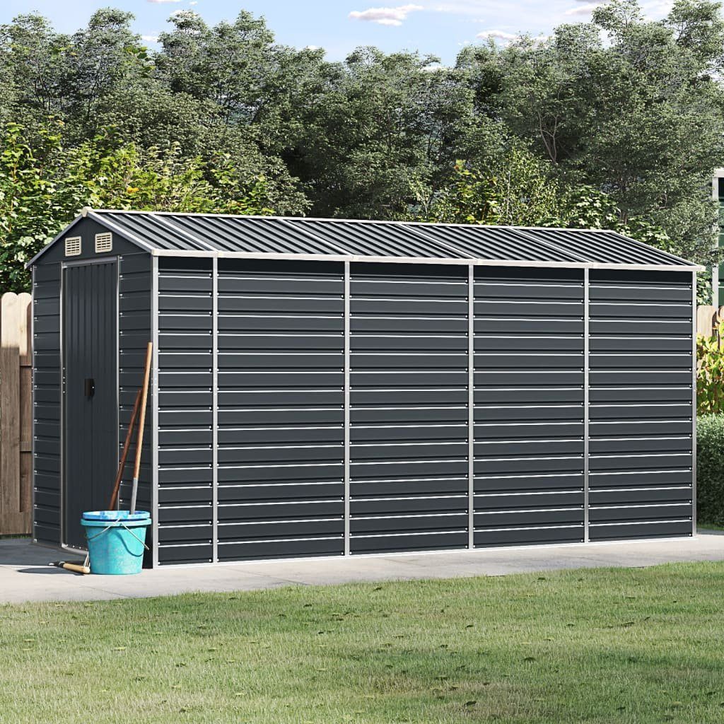 vidaXL Gartenhaus Gerätehaus Anthrazit 191x385x198 cm Verzinkter Stahl