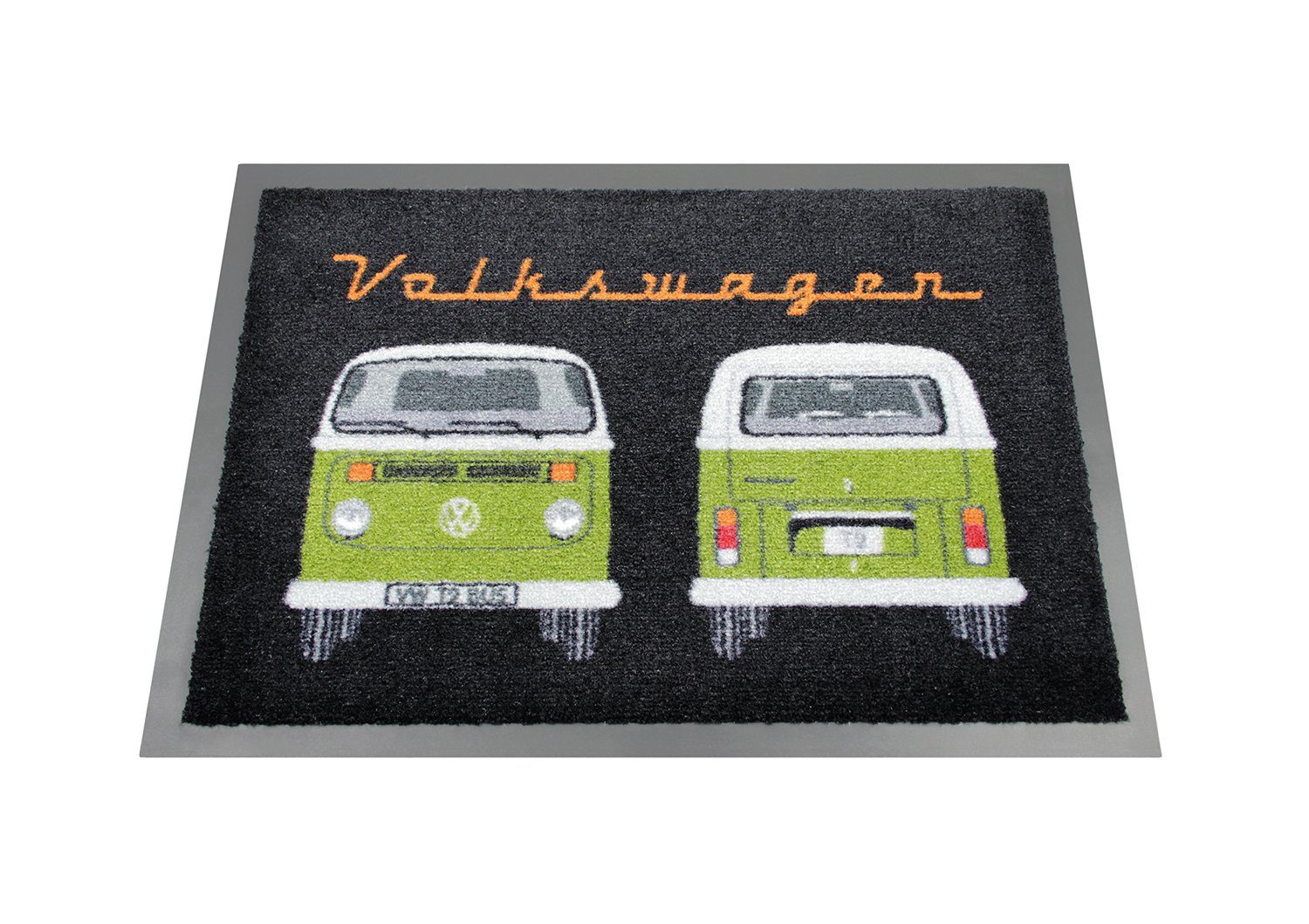 Fußmatte Volkswagen Türvorleger im VW Bulli T2 Design, VW Collection by BRISA, Rechteckig, Höhe: 7 mm, In- und Outdoor, Waschbar Front & Heck/Grün