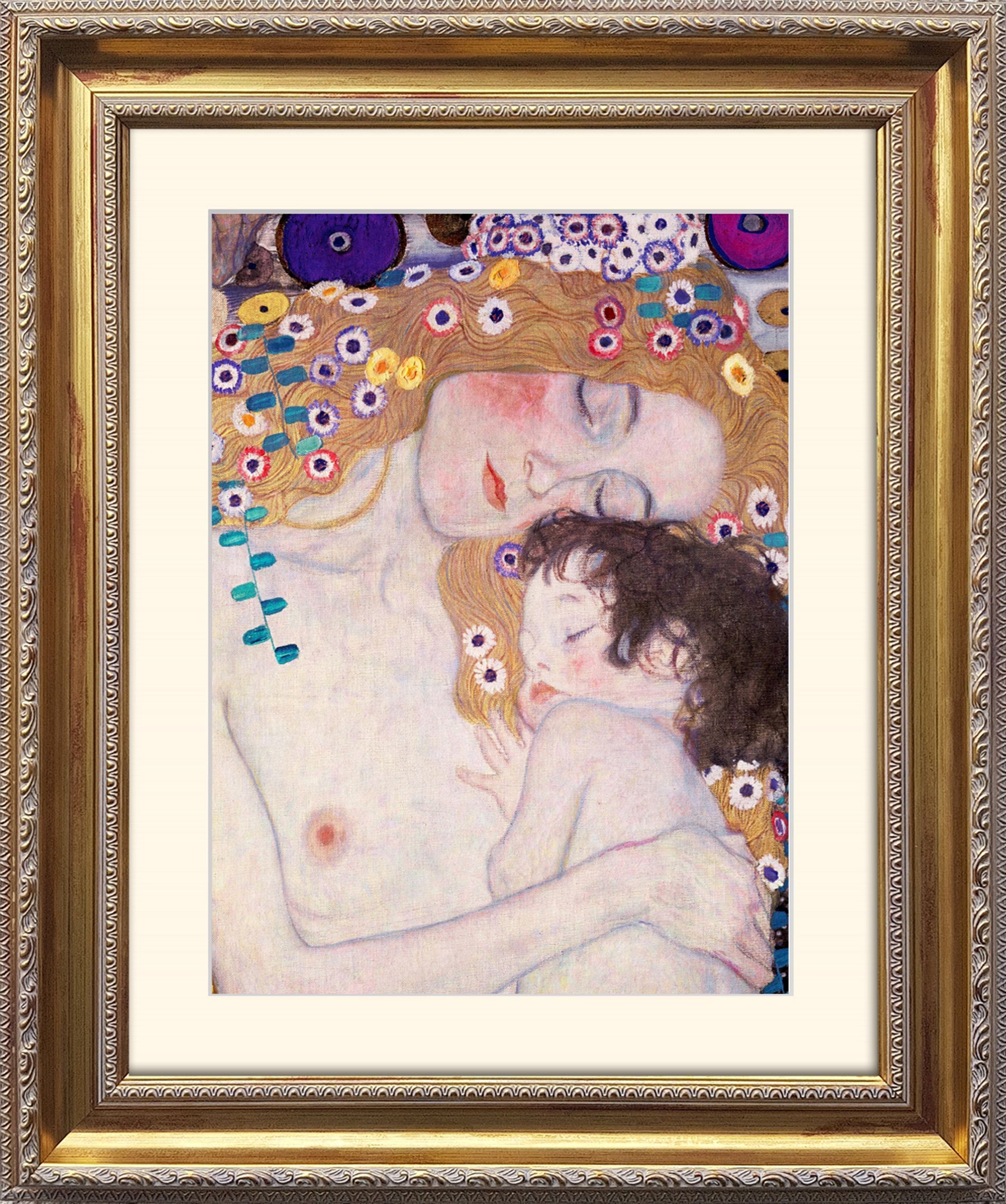 Wandbild, Barock-Rahmen / Klimt gerahmt Le 63x53cm Bild tre artissimo della Bild Gustav Klimt: Rahmen mit donna eta Poster mit /