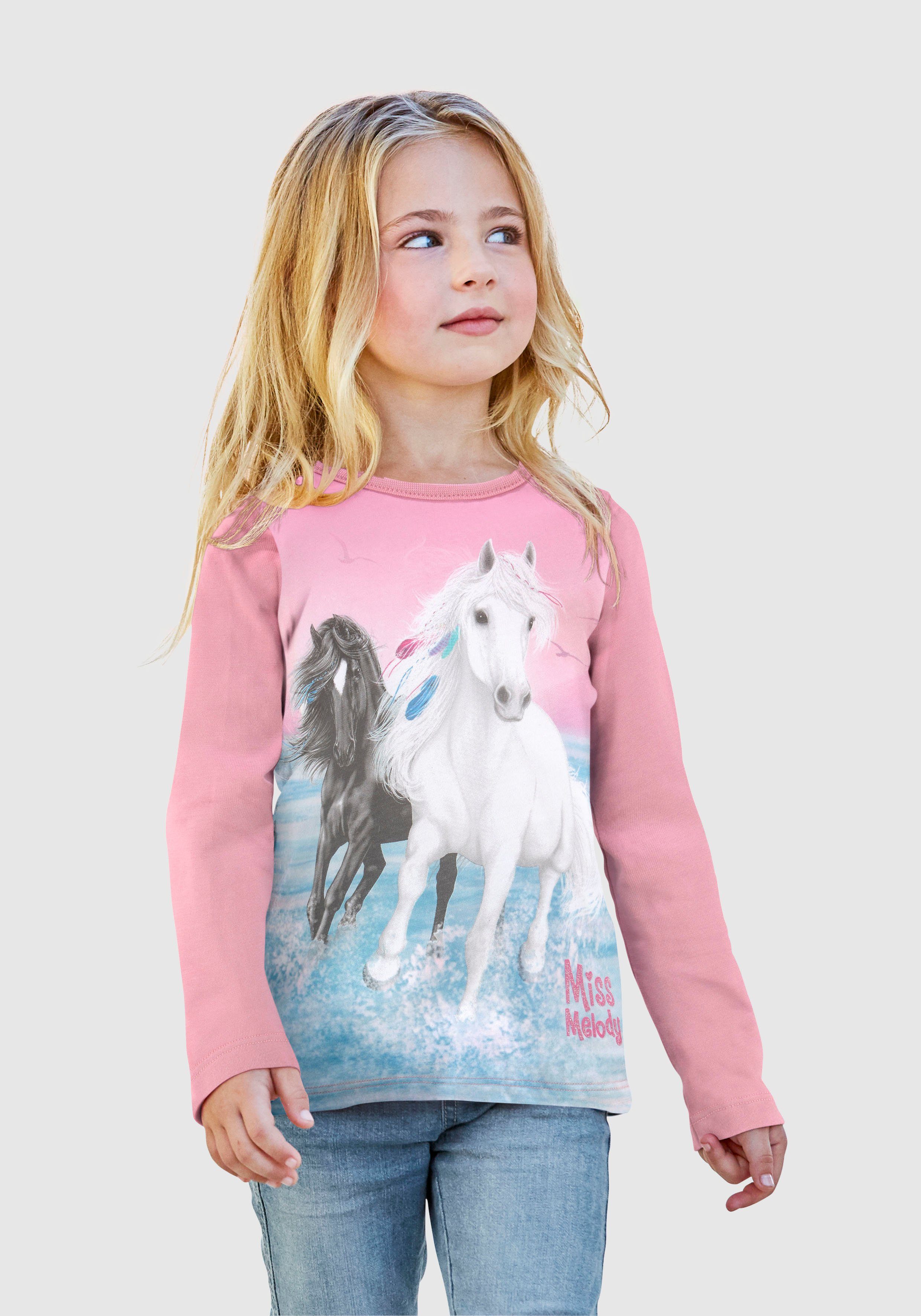 Miss Melody Langarmshirt mit schönem Pferdemotiv
