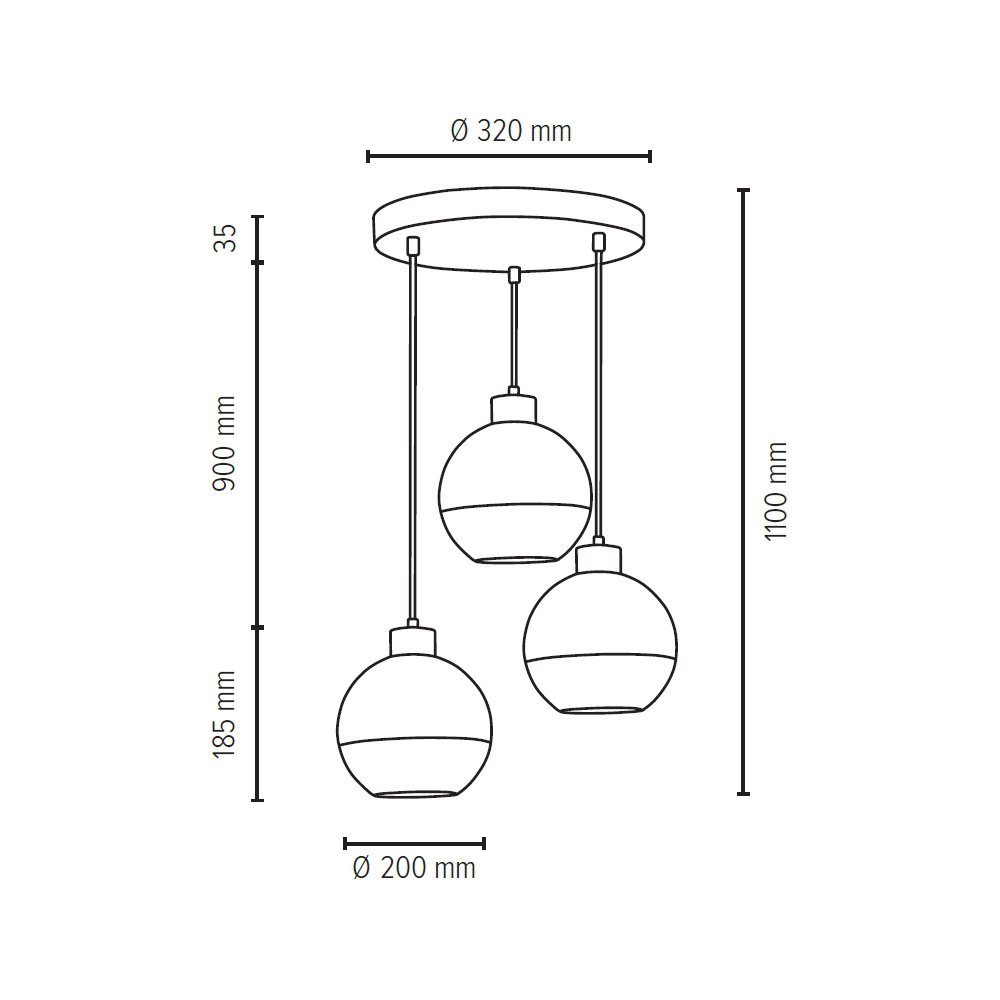 SPOT Light Pendelleuchte FRESH, Schirme echtem aus ohne Beton, Leuchtmittel, aus Glas Hängeleuchte, halbsatinierte