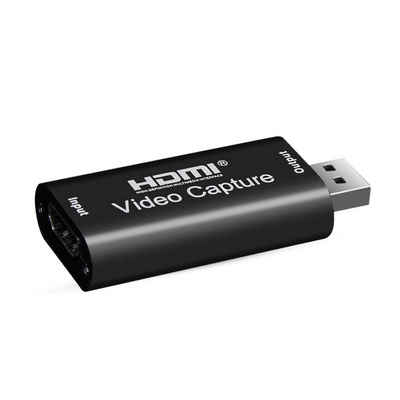 Retoo Videoaufnahmekarte HDMI zu USB 2.0 4K Video Capture Card Device USB-Recorder (Standard-HDMI-Kabeln, Kompatibel mit USB A/V:UVC, UAC, Plug & Play)