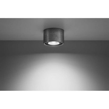 etc-shop Deckenstrahler, Leuchtmittel nicht inklusive, Deckenleuchte Deckenlampe Grau Beton Rund L 14 cm Wohnzimmer