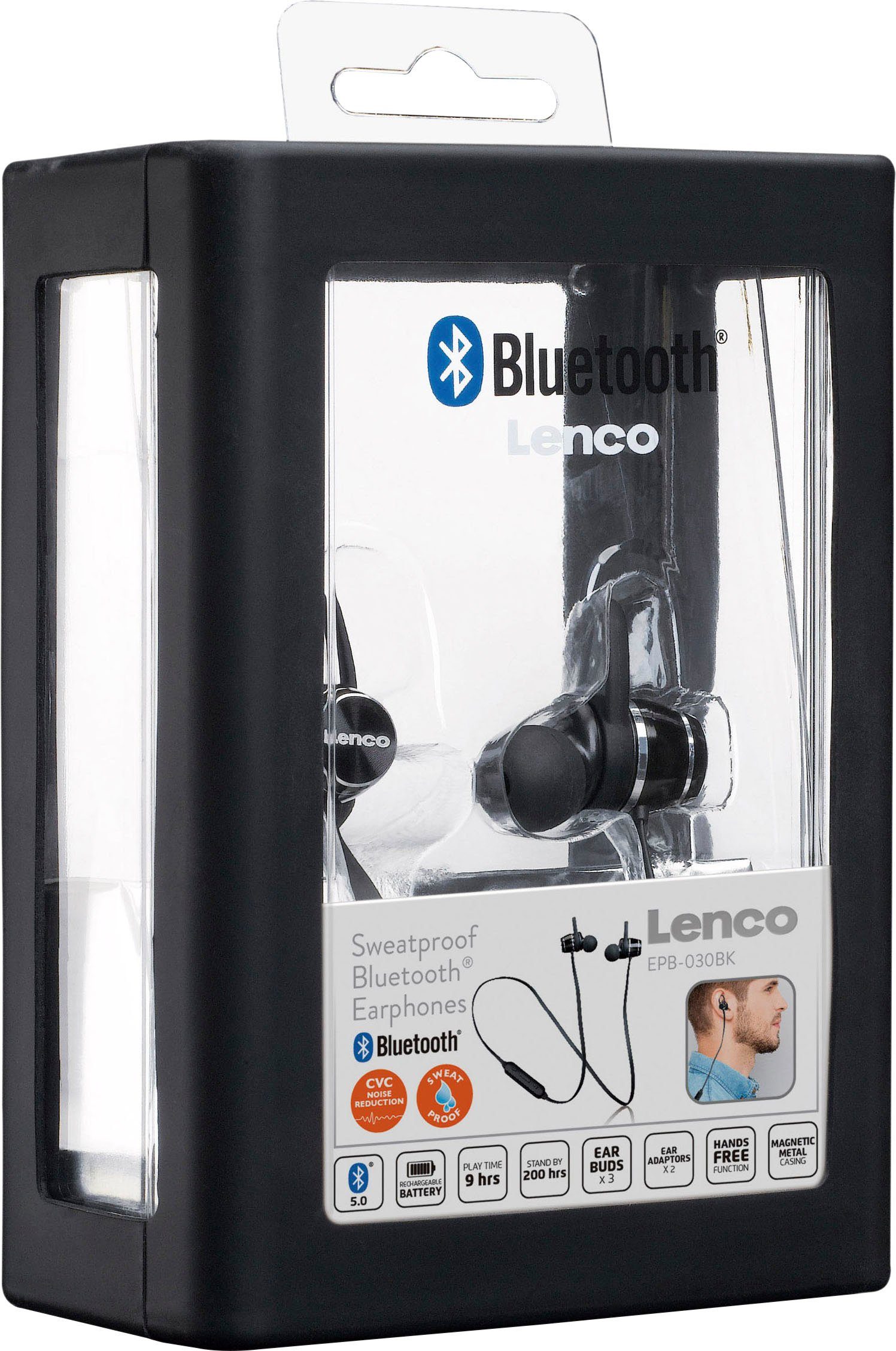 Lenco EPB-030 Bluetooth), Stunden bis Bluetooth-Kopfhörer Spiel-/sprechzeit: 9 (Freisprechfunktion, zu