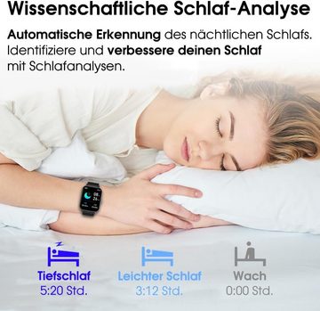 Pireware Elegance 3 Smartwatch (1,69 Zoll, Android, iOS), mit Telefonfunktion Schrittzähler, Pulsuhr, und Whatsapp Funktion