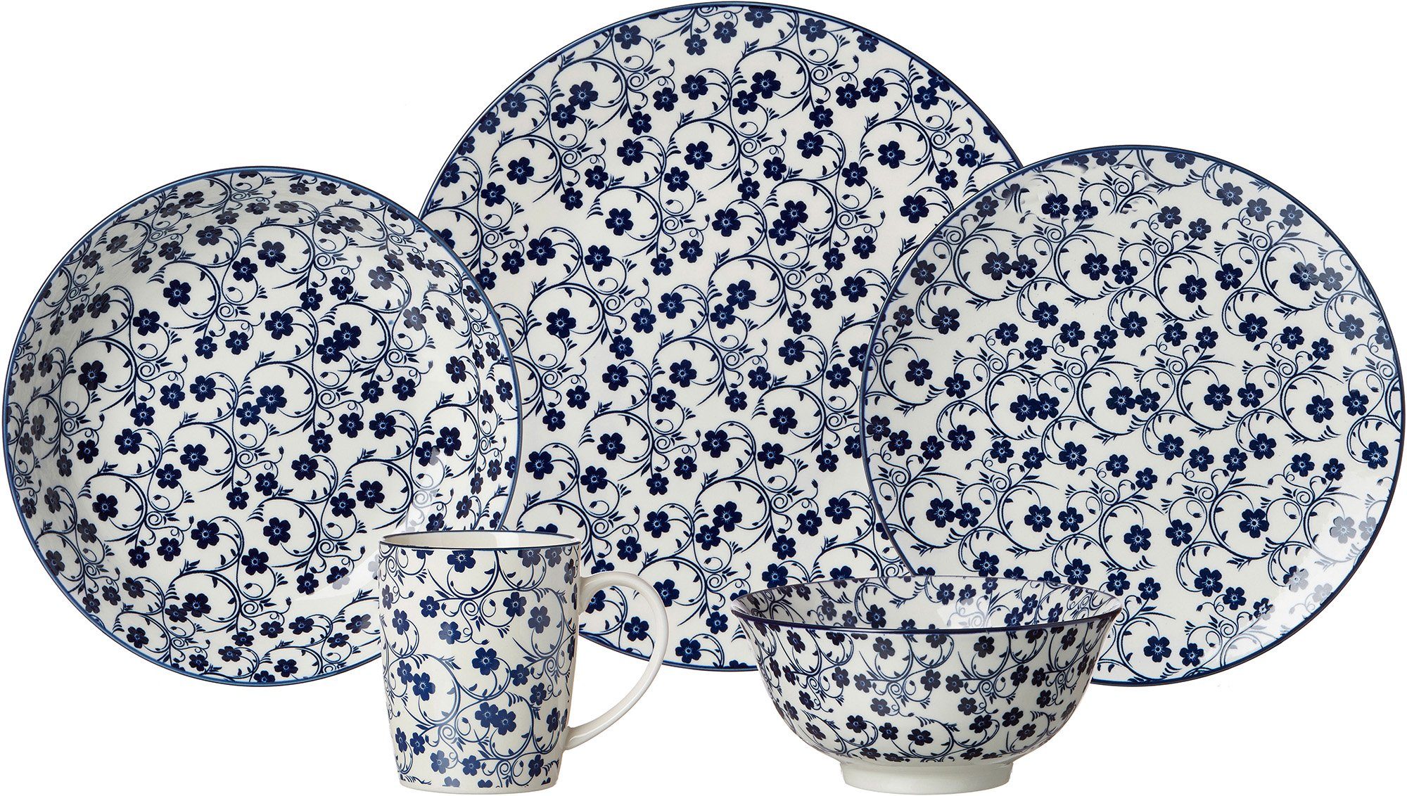 Ritzenhoff & Breker Suppenteller ROYAL SAKURA, (4 St), Teller Set, Keramik, Ø 20,5 cm