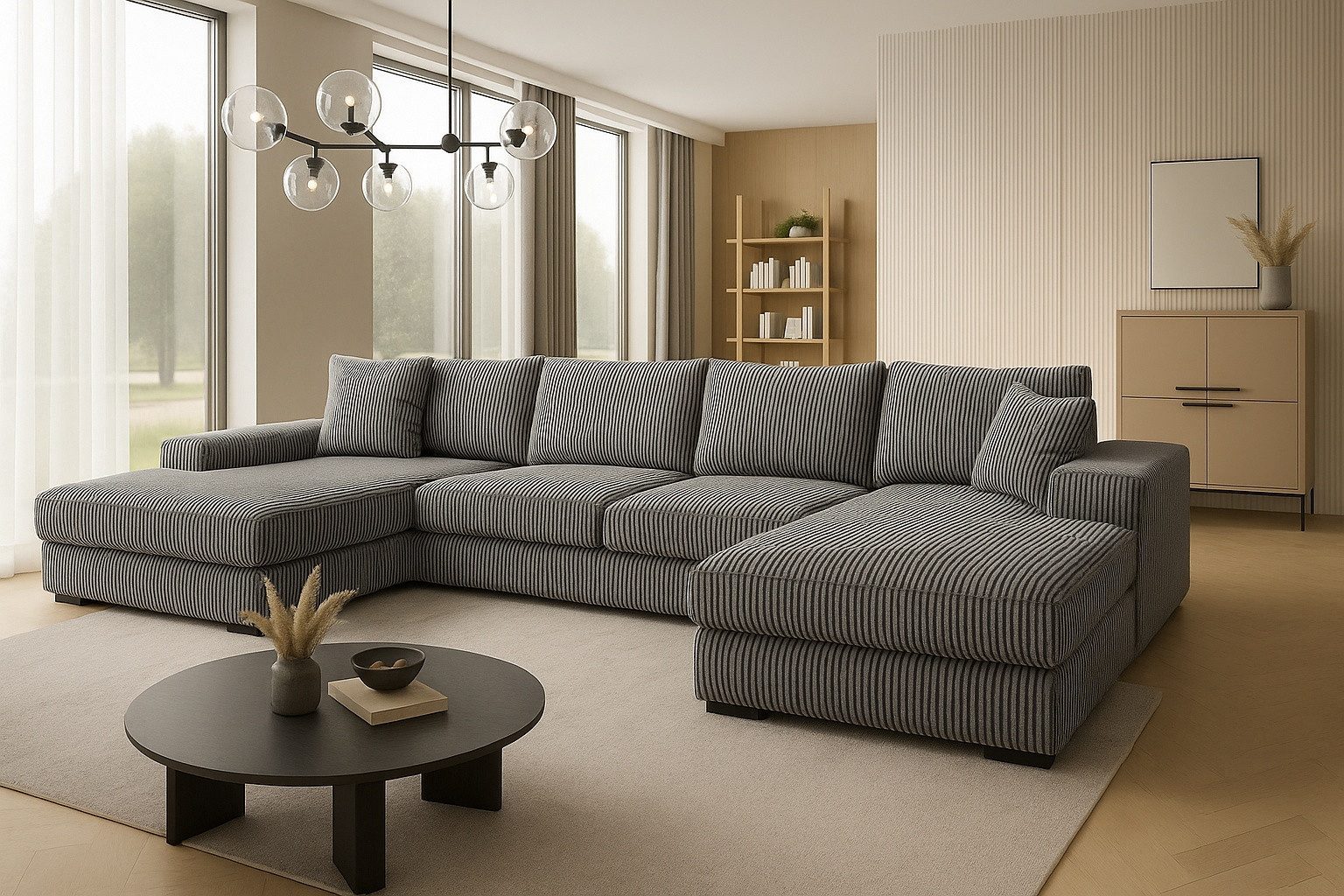 A&J MöbelLand GmbH Ecksofa VIENA 328x182 cm mit Schlaffunktion, Bonellfeder günstig online kaufen