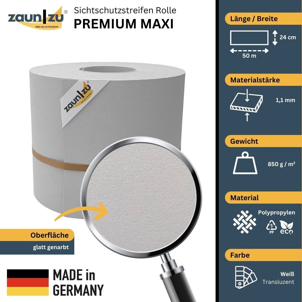 zaunzu Sichtschutzstreifen Premium Maxi für Doppelstabmatten günstig online kaufen