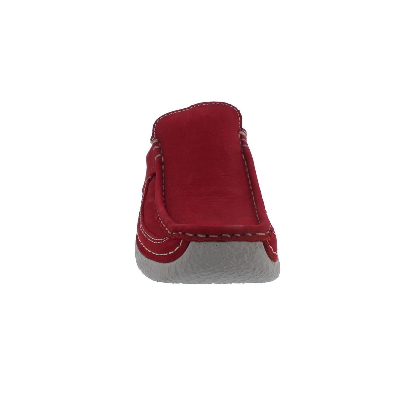 WOLKY Wolky Clog Roll Slide, Nubukleder, Rot, Fußbett zum Wechseln Clog