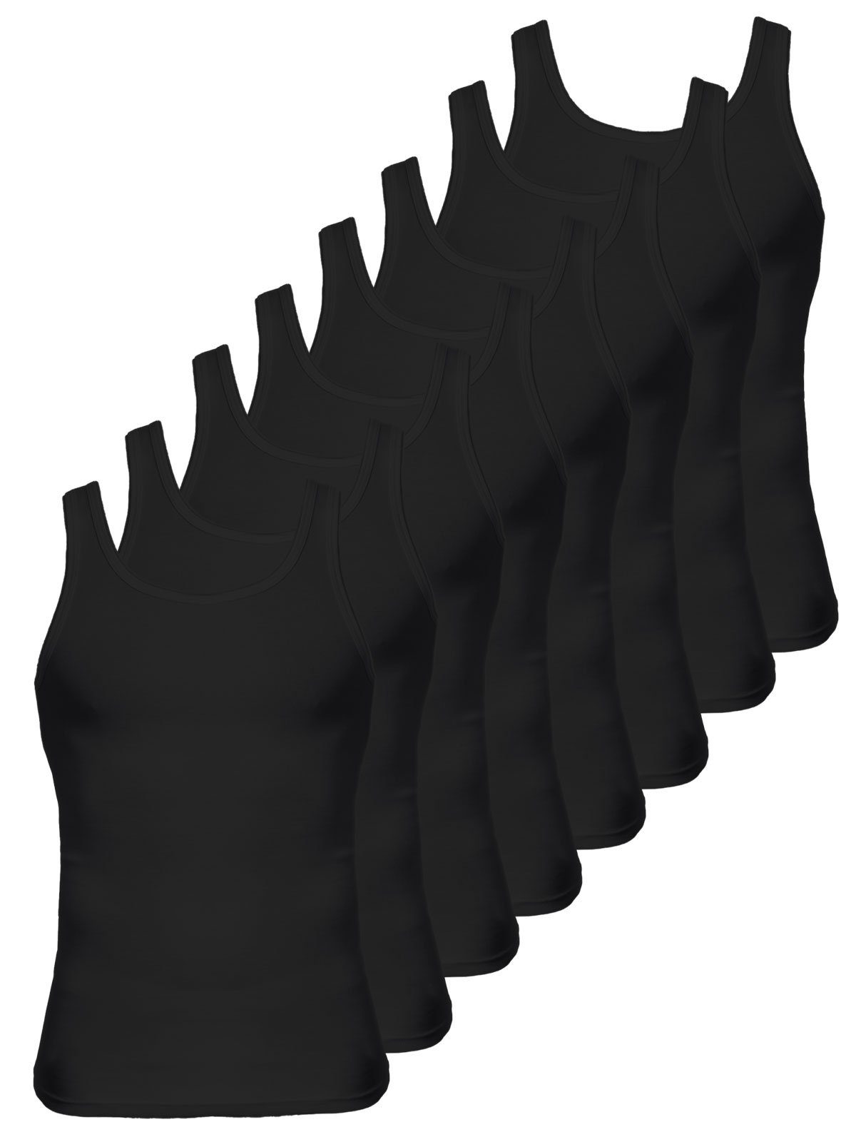 KUMPF Achselhemd 8er Sparpack Herren Unterhemd Bio Cotton (Spar-Set, 8-St) - schwarz