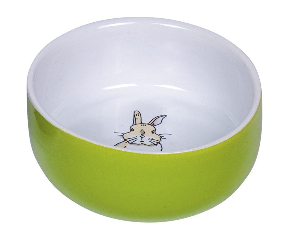 Nobby Futternapf Nager Keramik Napf "Rabbit", grün/weiß, 300ml