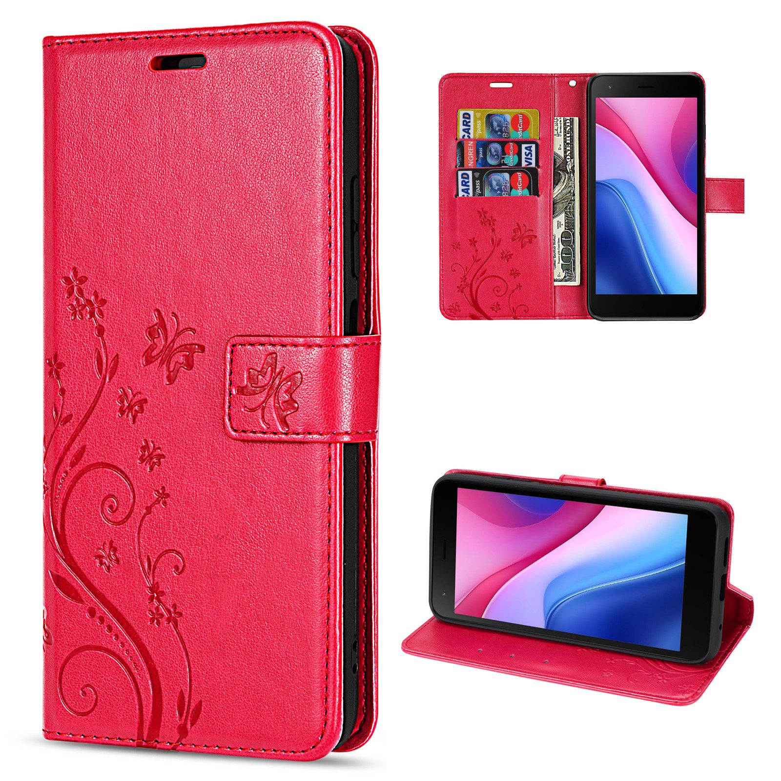 betterfon Smartphone-Hülle Handytasche für ZTE Blade A35 Lite Handyhülle Klapphülle, Bookstyle-Hülle: Magnetverschluss 3 Kartenfächer & Standfunktion