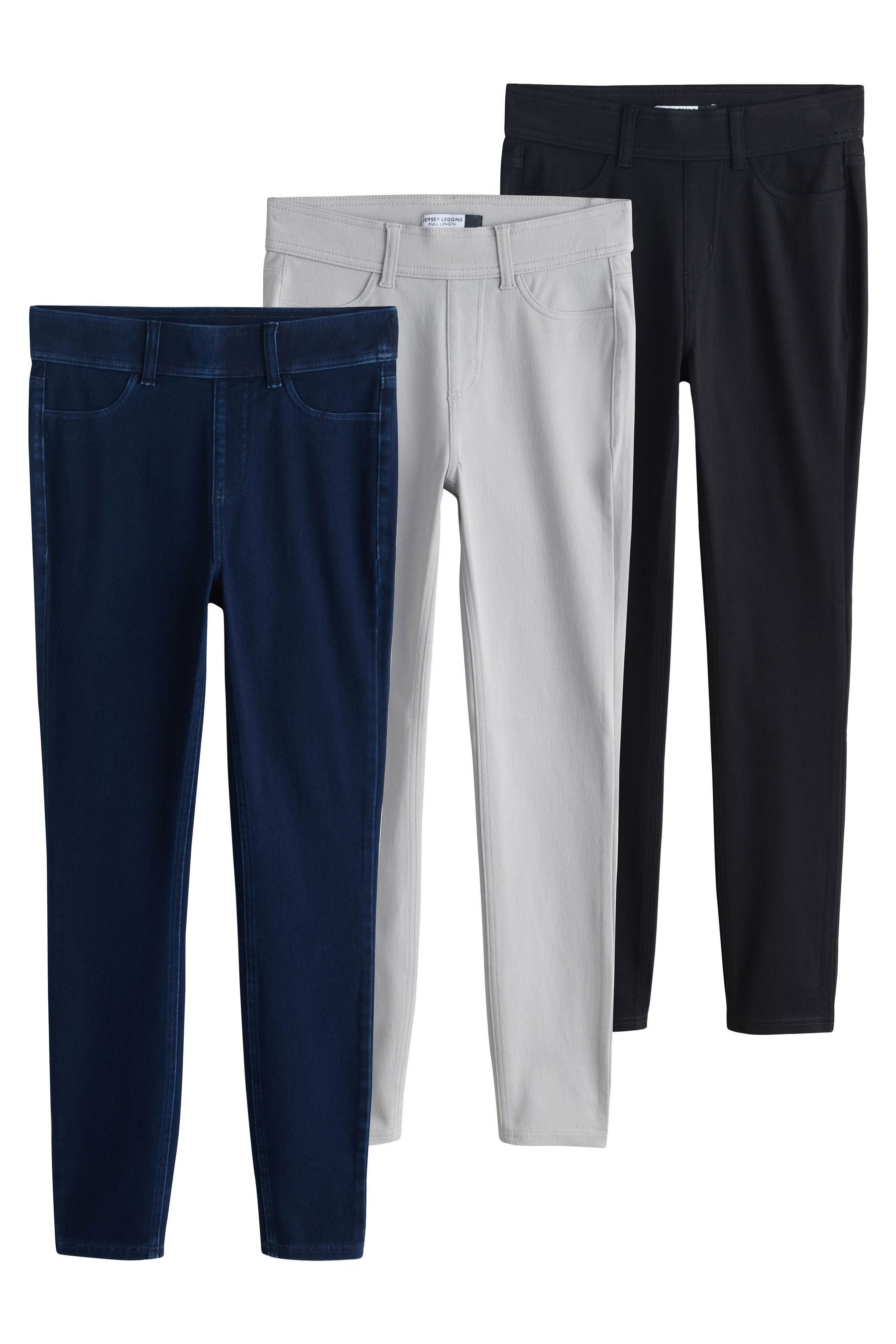 Next Jeansleggings Lange Denim-Leggings, 3er-Pack, Kurzgröße (3-tlg)