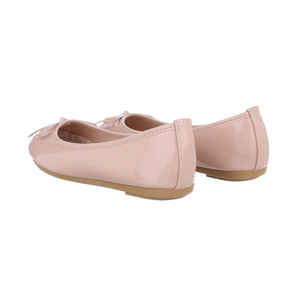 Ital-Design Damen Schlupfschuhe Freizeit Ballerina Blockabsatz Klassische Ballerinas in Hellbraun