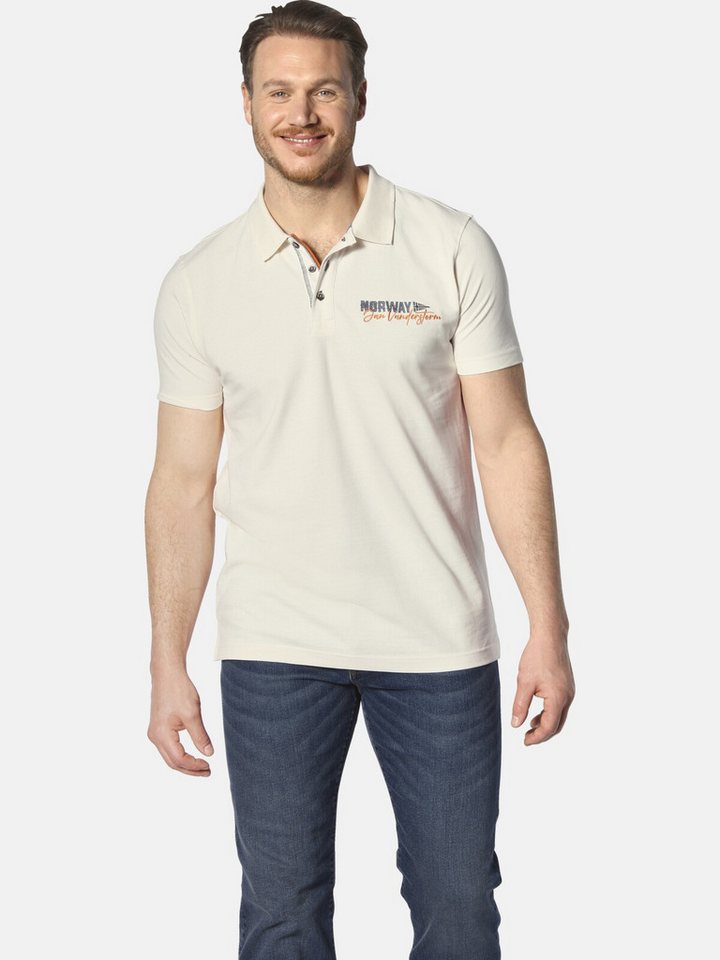 Jan Vanderstorm Poloshirt JAKOV mit Kontrast-Knopfleiste