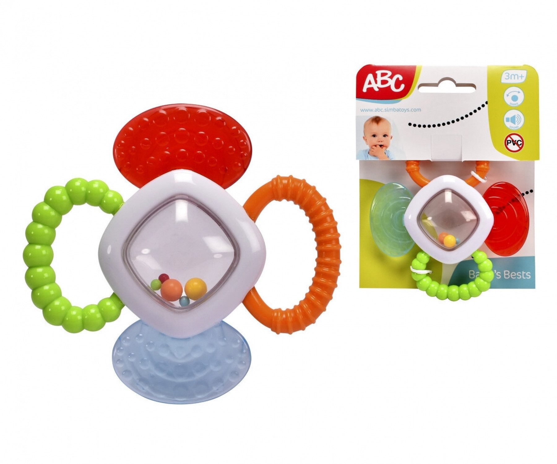 ABC Greifling Baby Babywelt Beißring rasselnde Beißhilfe 104010167