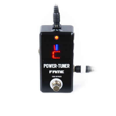 FAME Stimmgerät, (Stimmgerät chromatisch für Gitarre und Bass, Power Tuner und Netzteil kombiniert, ideal für Pedalboard, Frequenz 12 Hz – 4186 Hz), Stimmgerät, chromatisch, Gitarre und Bass