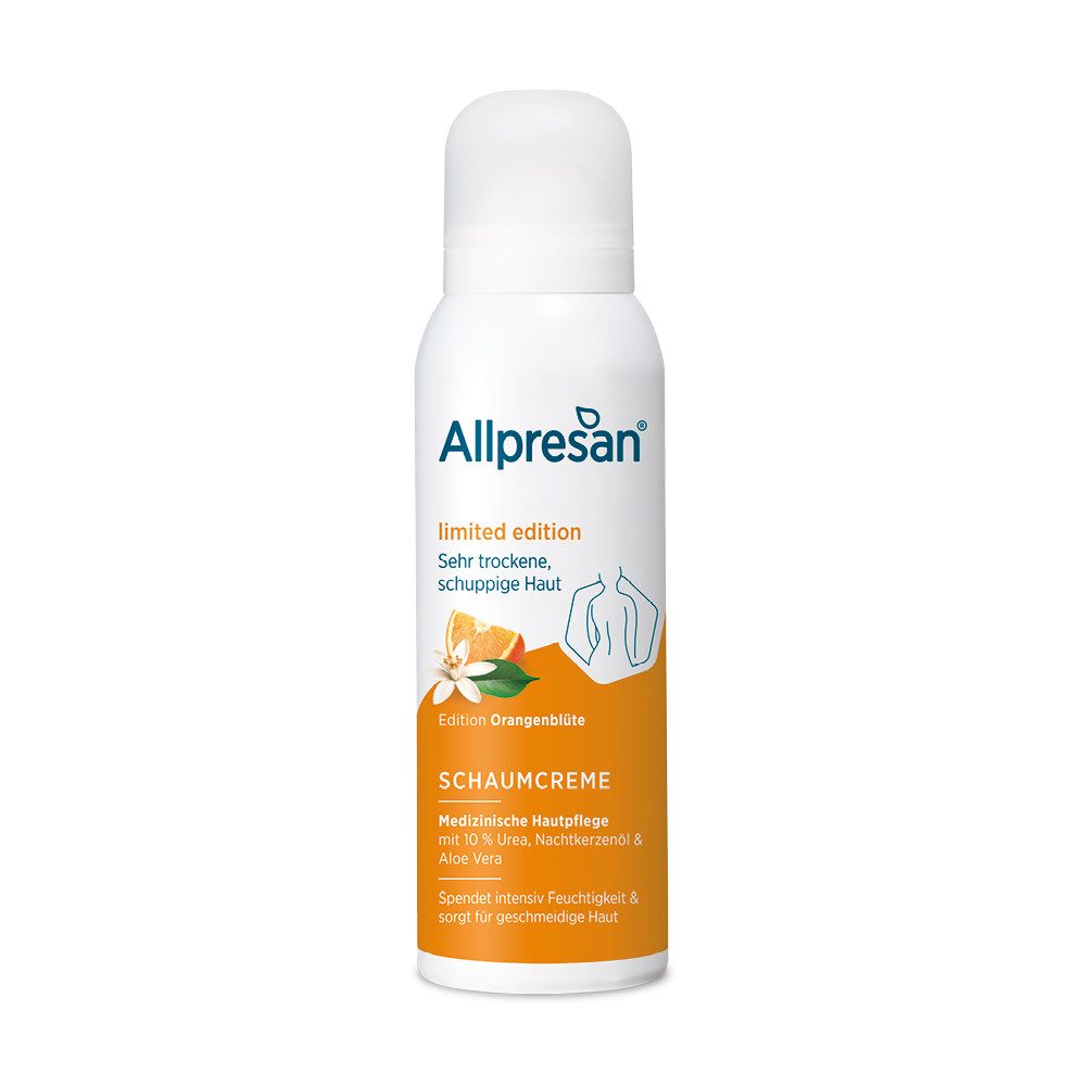 Allpresan Duschschaum Allpresan Duschschaum Ltd. Edition Orangenblüte 125ml, 1-tlg., Pflegt schon beim Duschen Jojoba-, Olivenöl & Aloe Vera