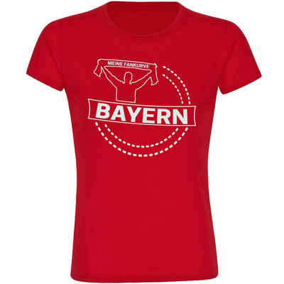 multifanshop T-Shirt Damen Bayern - Meine Fankurve - Frauen