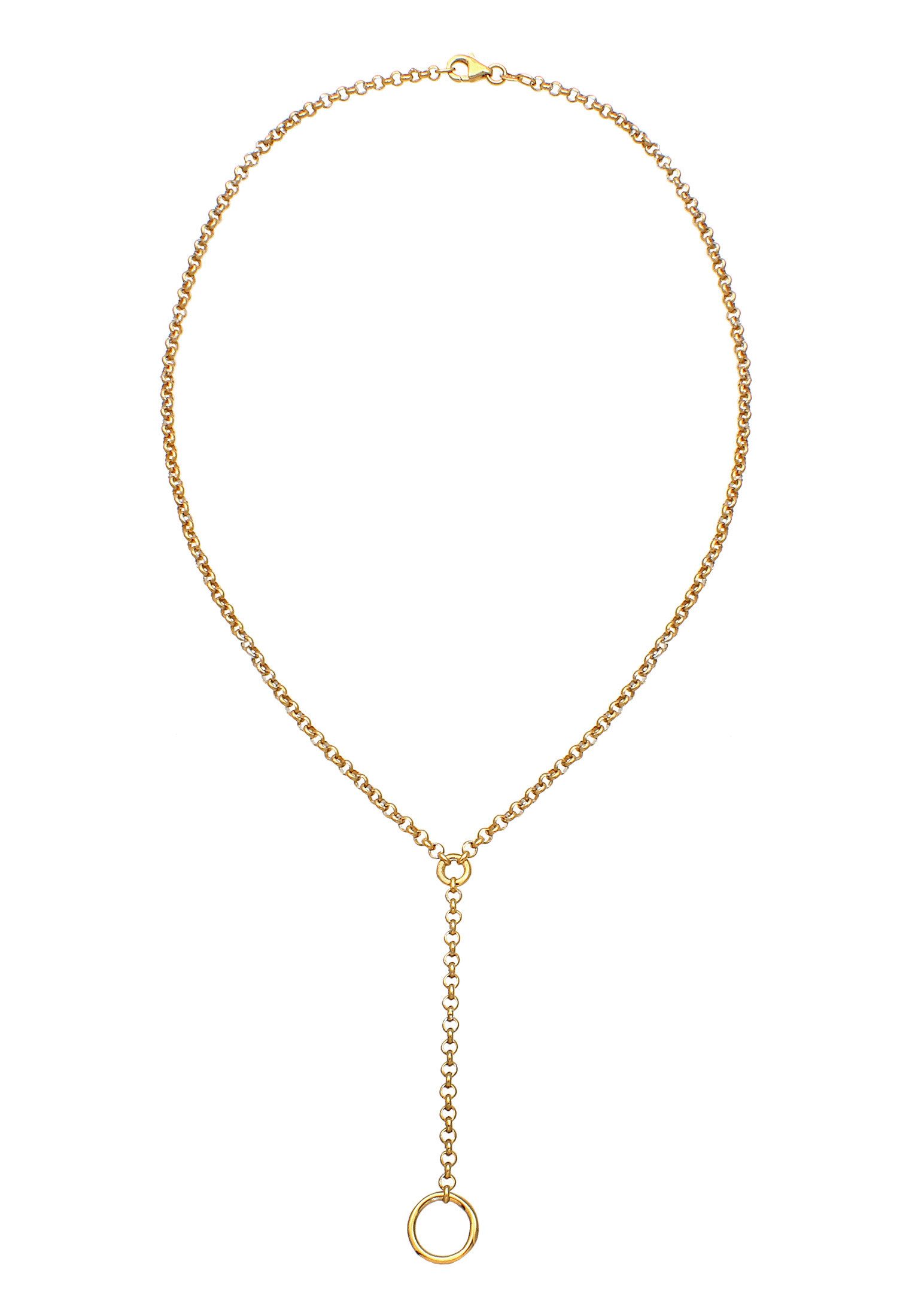 Elli Collierkettchen Choker Y-kette mit Kreis 925 Silber