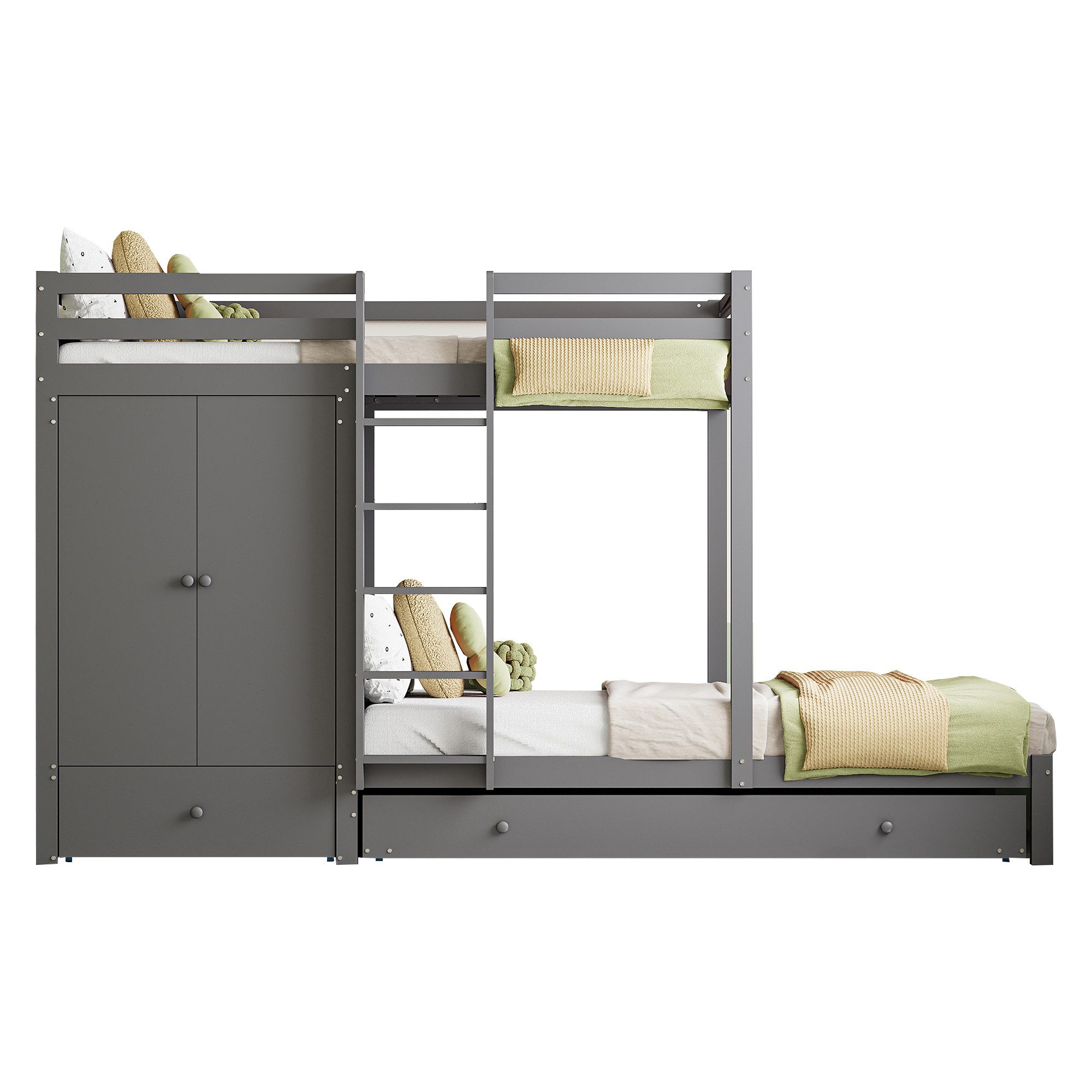 OKWISH Etagenbett Kinderbett Stauraumbett Holzbett (mit günstig online kaufen