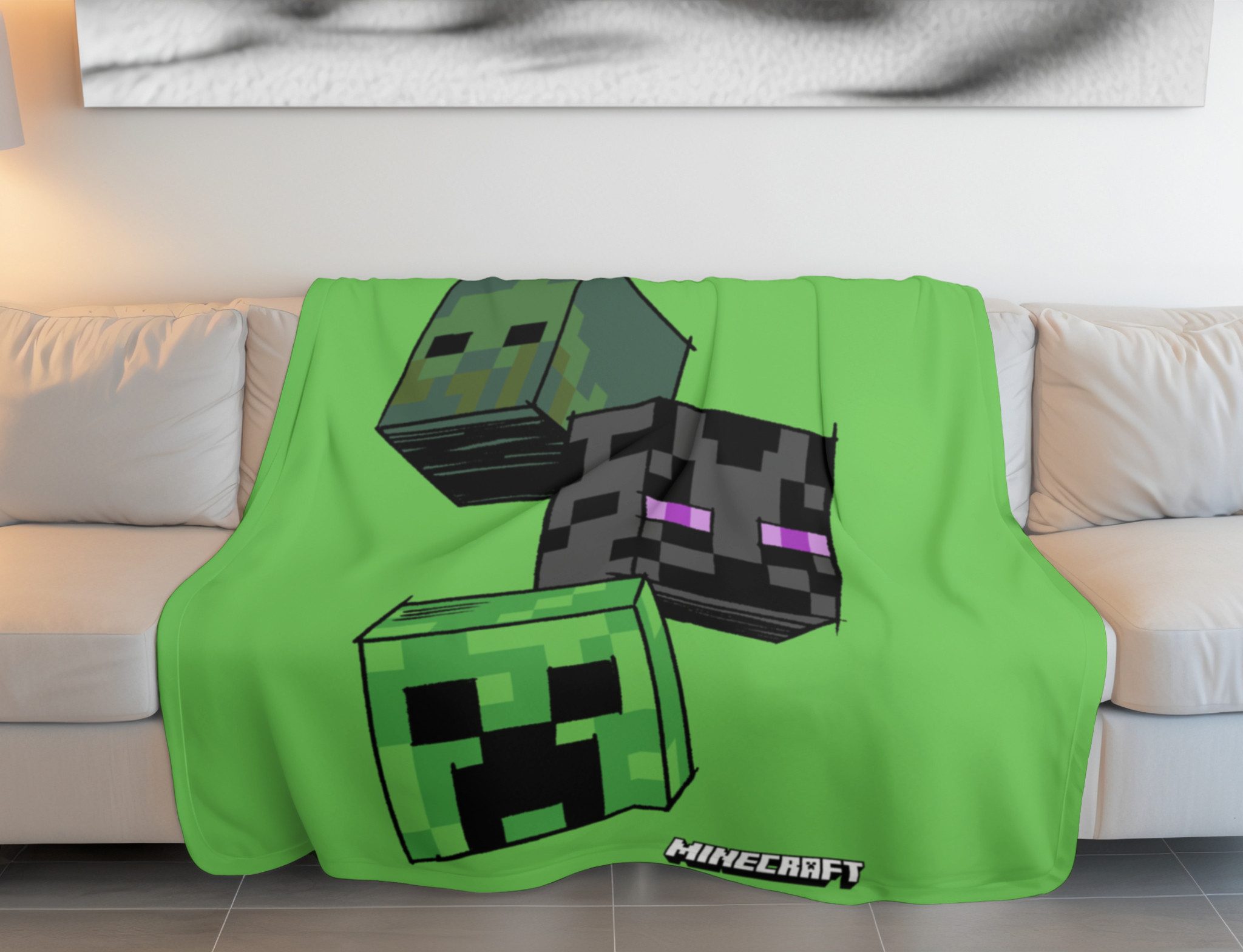 Wohndecke Fleece-Decke 100x150 cm Kuscheldecke aus 100 % Polyester, Minecra günstig online kaufen