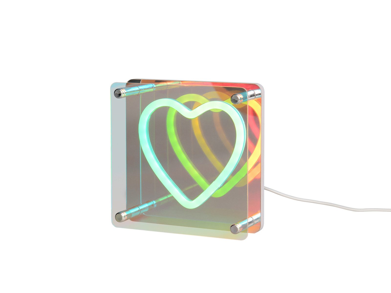 Reality Leuchten LED Dekolicht Herz USB betrieben, 14,5 x 14,5cm, LED fest integriert, Bunt, Besondere Dekoleuchte romantische Herz-lampe Tischlampe inkl. Netzteil