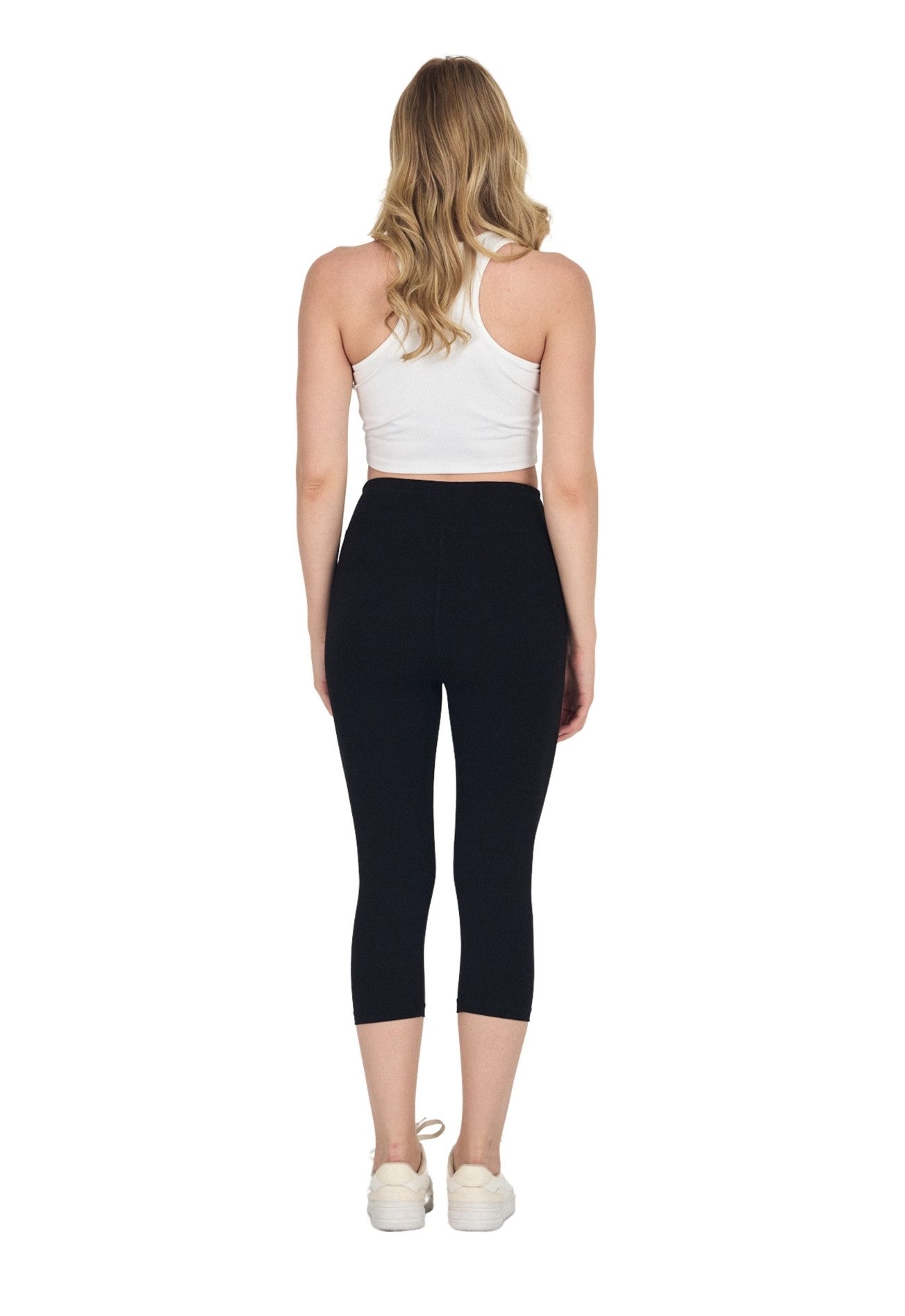 COMEOR 3/4-Leggings COMEOR Damen Capri Leggings – Bequeme 3/4 Sporthose aus Baumwolle bequemes Tragegefühl, elastischer Bund, vielseitig kombinierbar
