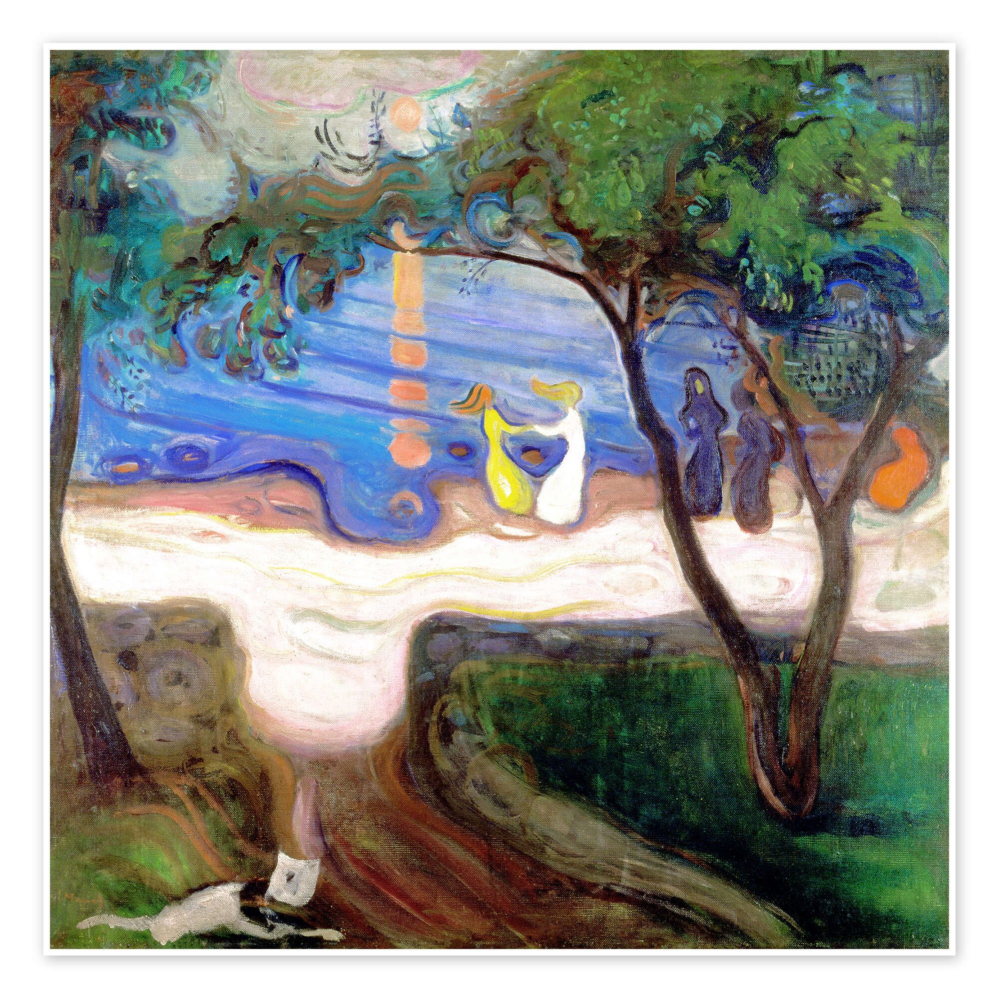 Posterlounge Wandbild Tanz am Ufer (Detail), Edvard Munch, erhältlich als Poster, Leinwandbild, Wandsticker oder Acrylglasbild