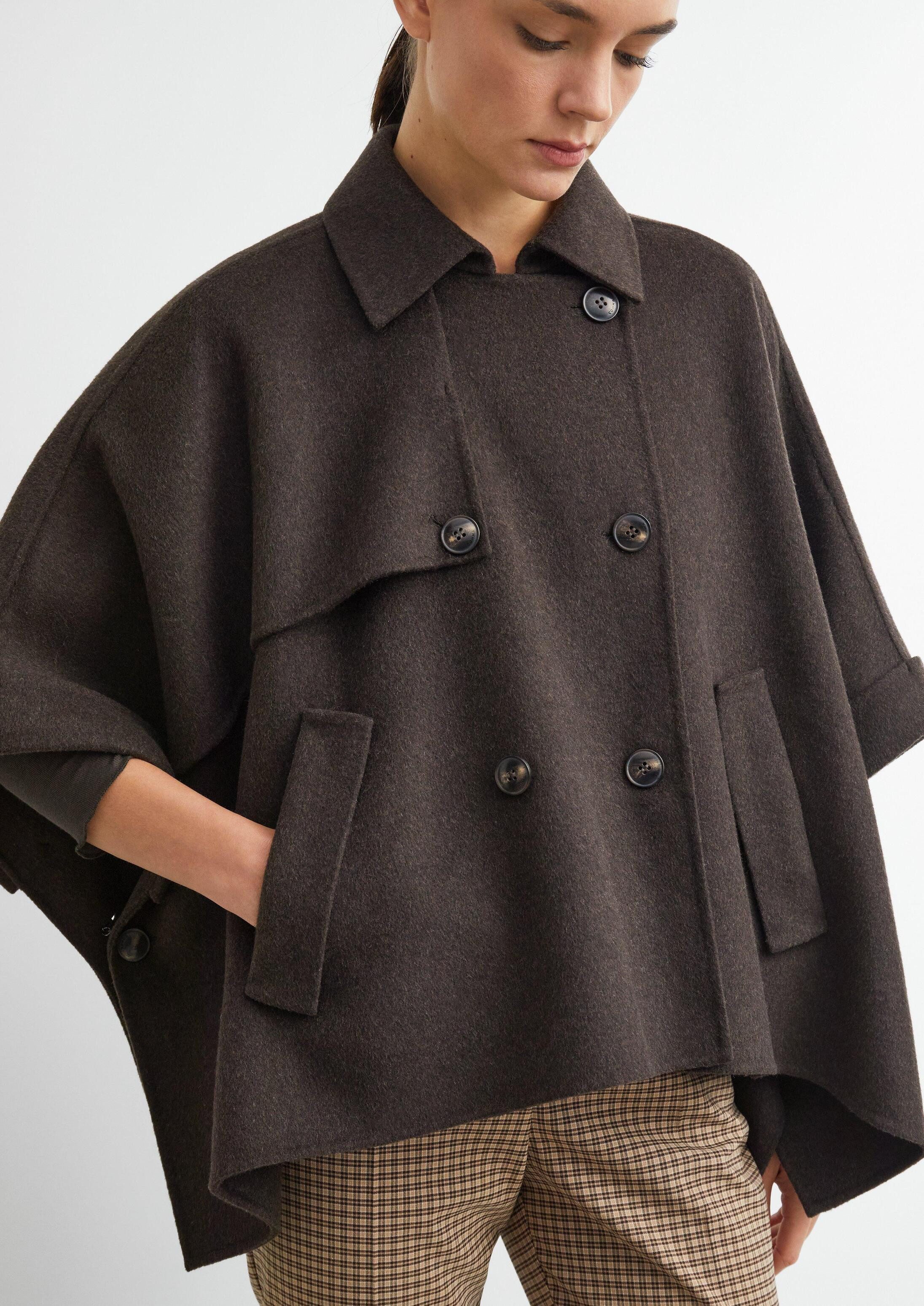 comma Poncho Outdoor-Umhang Cape aus Doubleface in Trenchcoat-Optik – Bild 4 von 5