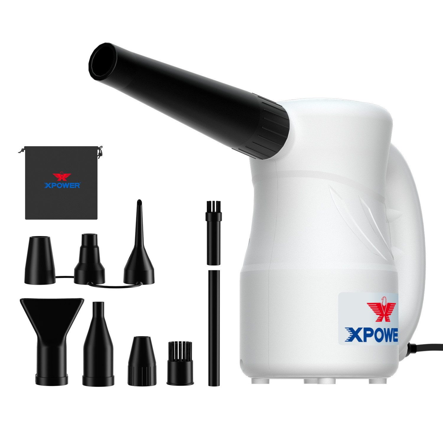 XPOWER Akku-Handstaubsauger A-2S Elektrischer Luftzerstäuber zum Trocknen von Autocomputern, 520 W, mit Beutel, Mächtig, 2-Speed Settings, Vielseitigkeit, Kompakte Größe, Dauerhaft