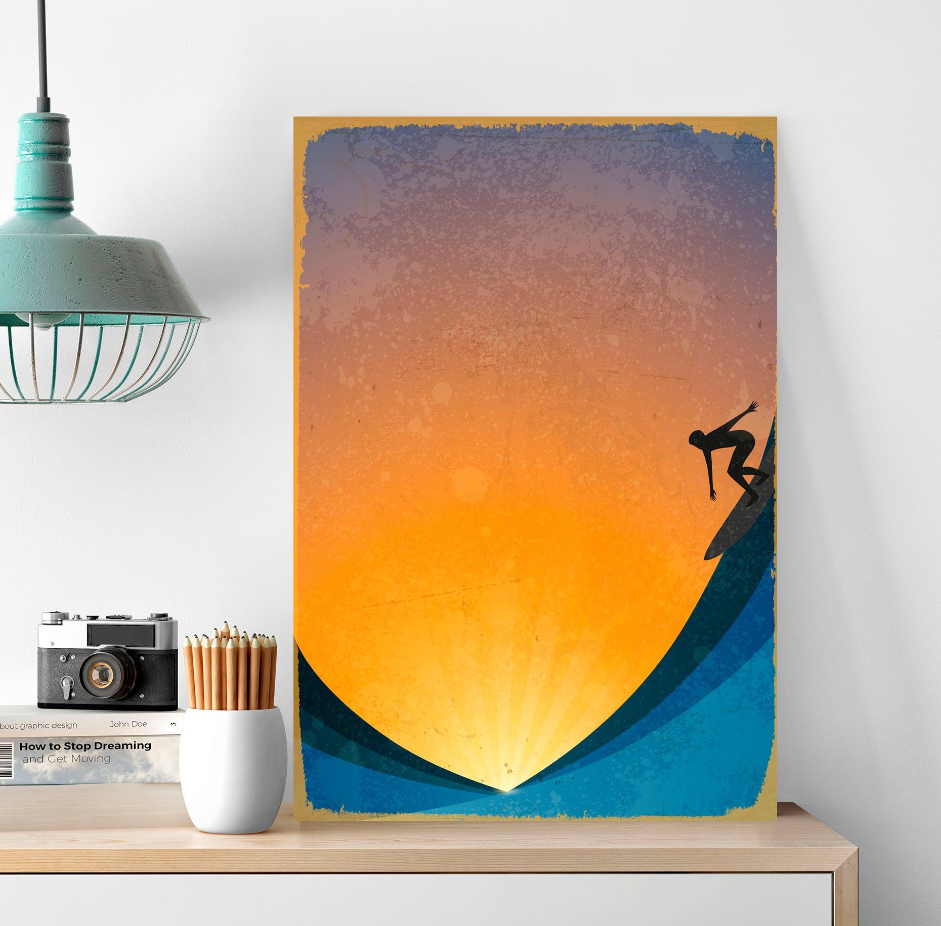 Metallbild Surfer