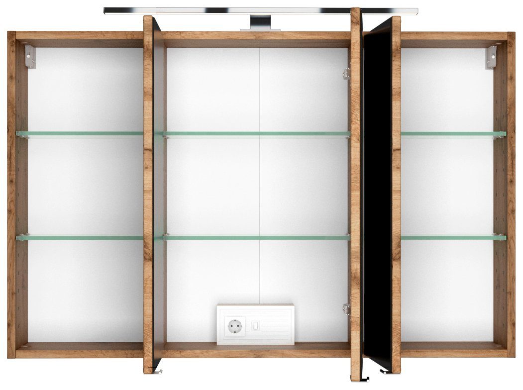 welltime Spiegelschrank Baabe Breite 100 cm, mit 3D-Effekt, dank 3 Spiegelt günstig online kaufen