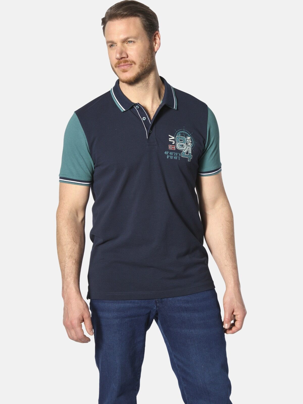 Jan Vanderstorm Poloshirt OLEJORN mit kontrastfarbenen günstig online kaufen