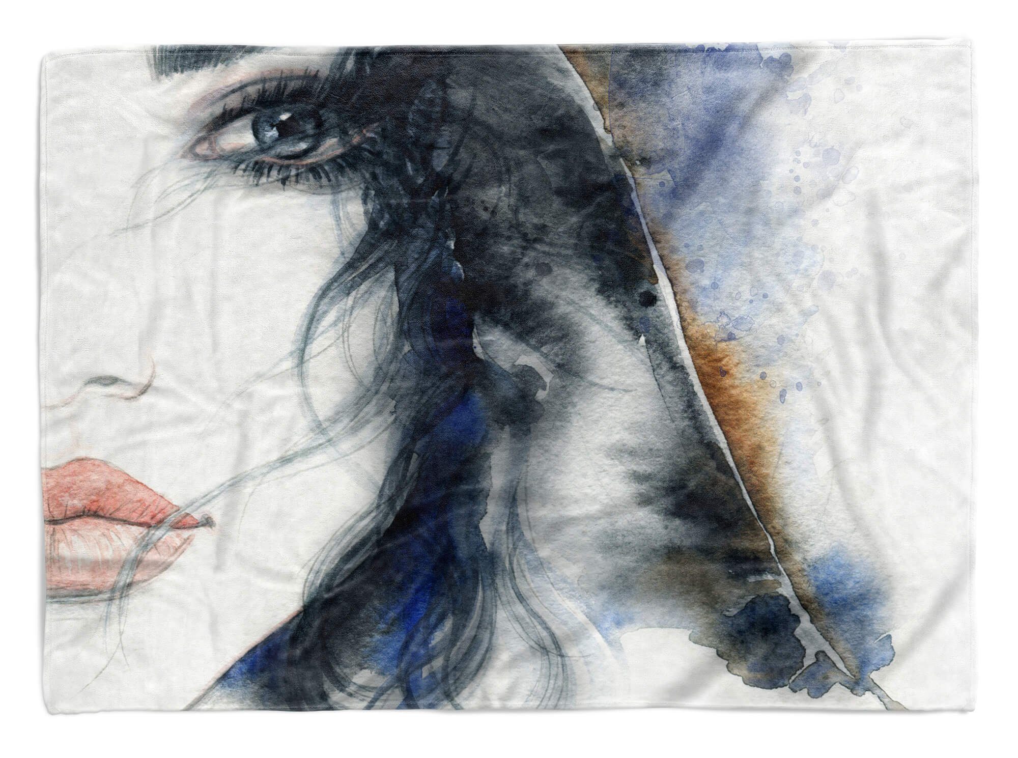 (1-St), Fotomotiv Handtuch Saunatuch Baumwolle-Polyester-Mix Frauen schönes Art Strandhandtuch mit Handtücher Handtuch Por, Sinus Kuscheldecke