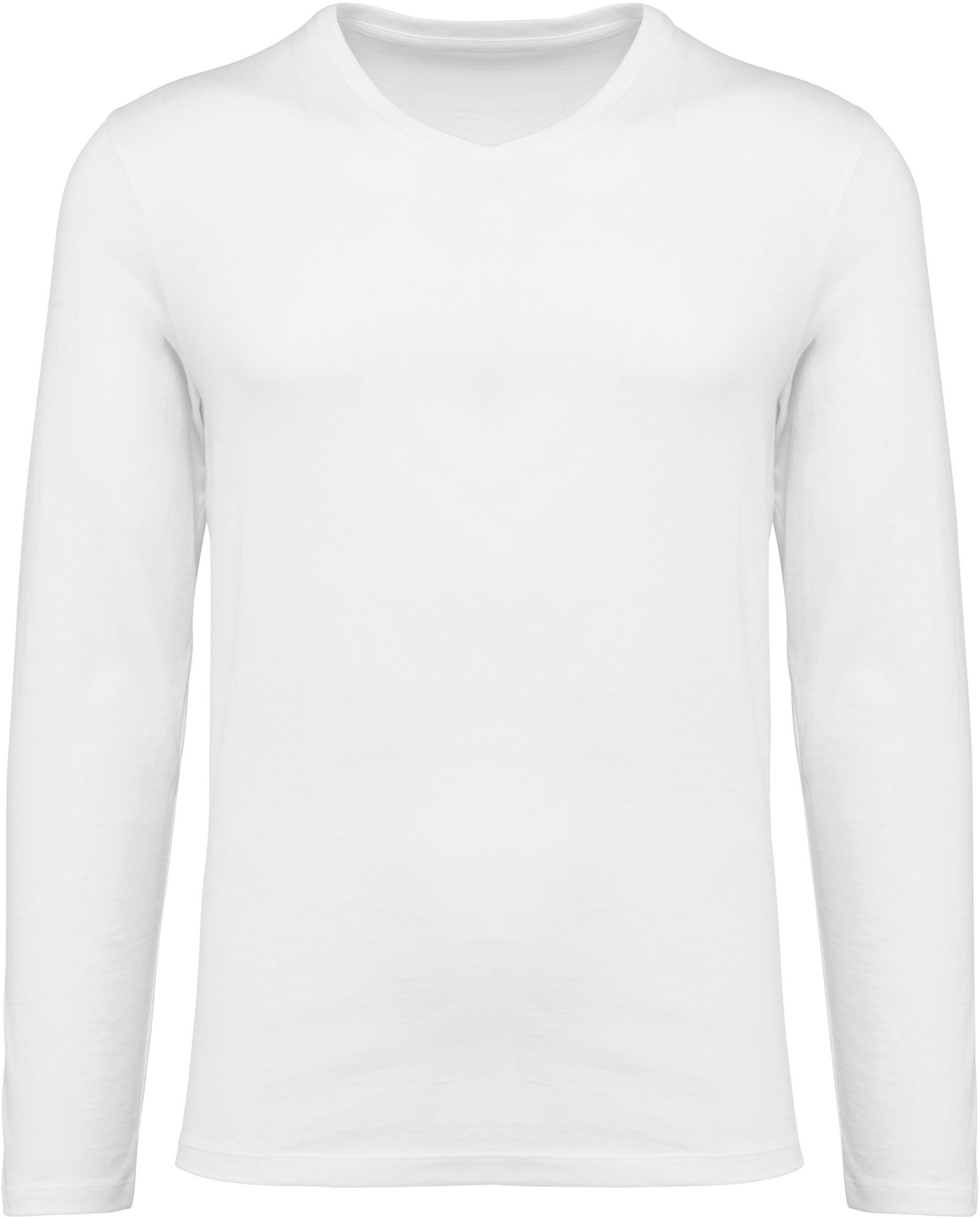 Langarmshirt Supima® Herren-T-Shirt mit V-Ausschnitt und langen Ärmeln