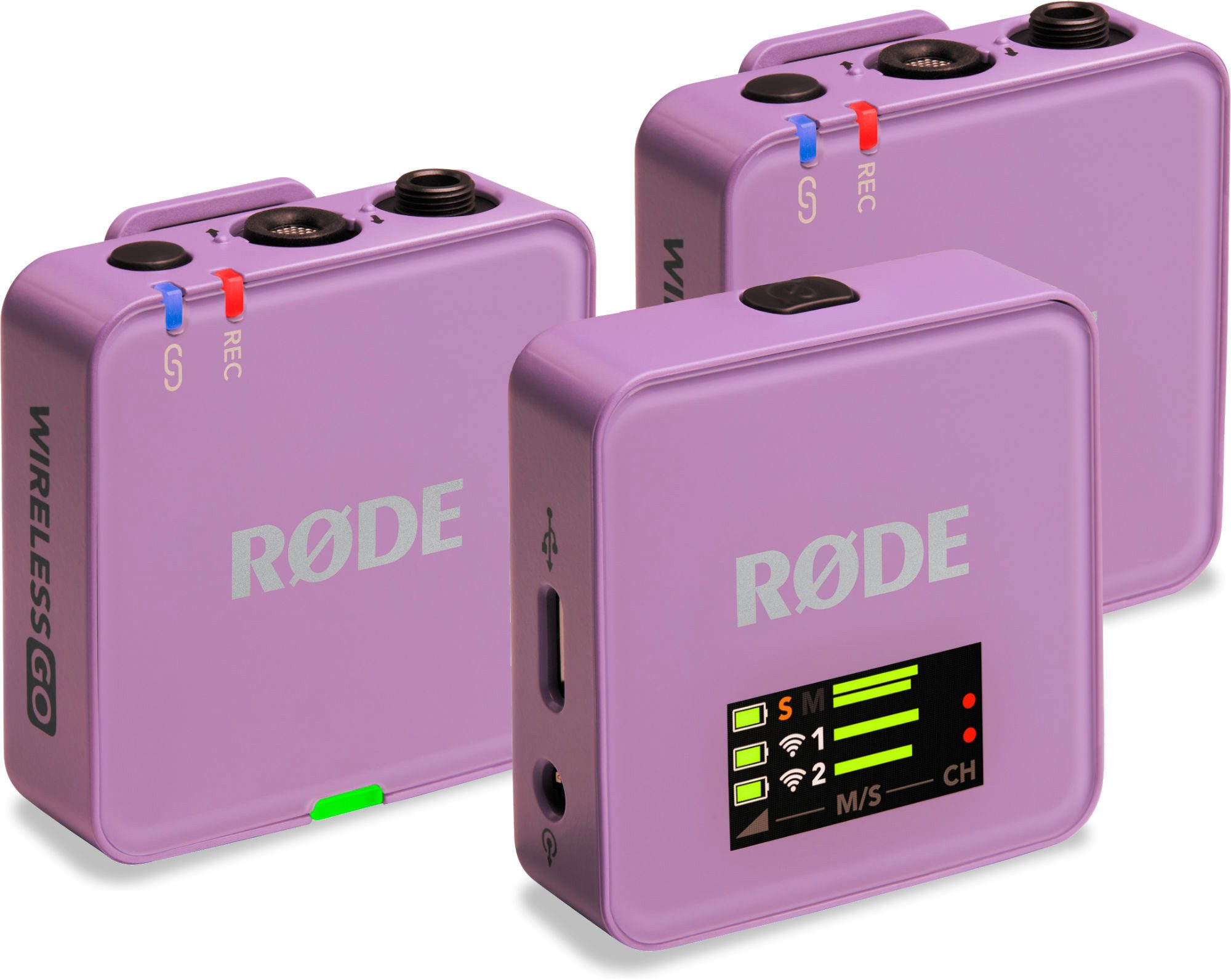 RODE Microphones Mikrofon Wireless GO (Gen 3) Drahtlos-Mikrofonsystem Lilac (Set, 10-tlg), mit 32 Bit Float Recording