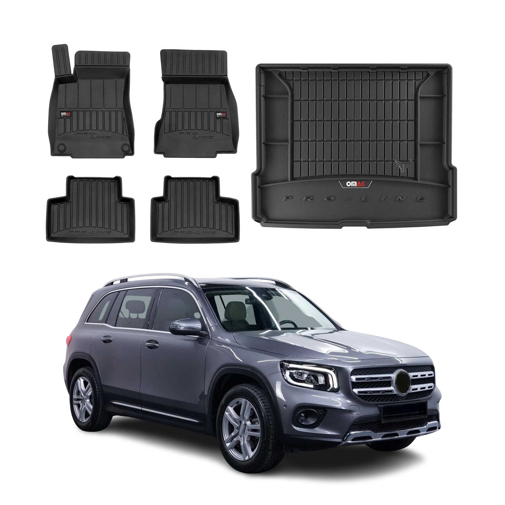 OMAC Auto-Fußmatten OMAC Fußmatten & Kofferraumwanne Set für Mercedes GLB X247 2019-2025 (5 St), für Mercedes GLB X247 2019-2025 Mercedes GLB X247 2019-2025, Einfache Installation,Antirutsch,Leicht zu reinigen