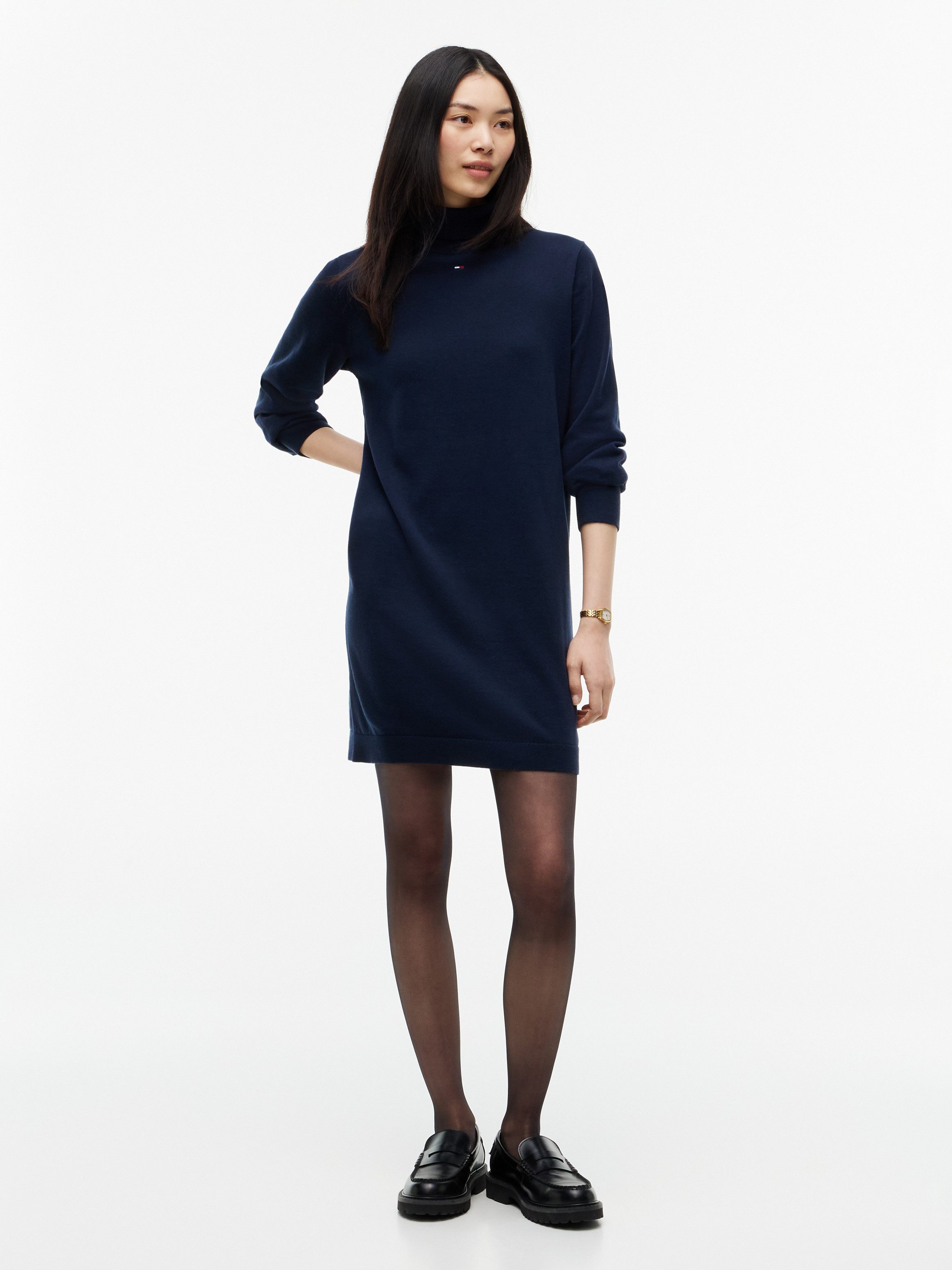 Tommy Jeans Sweatkleid TJW ESS TURTLENECK SWEATER DRESS Baumwolle